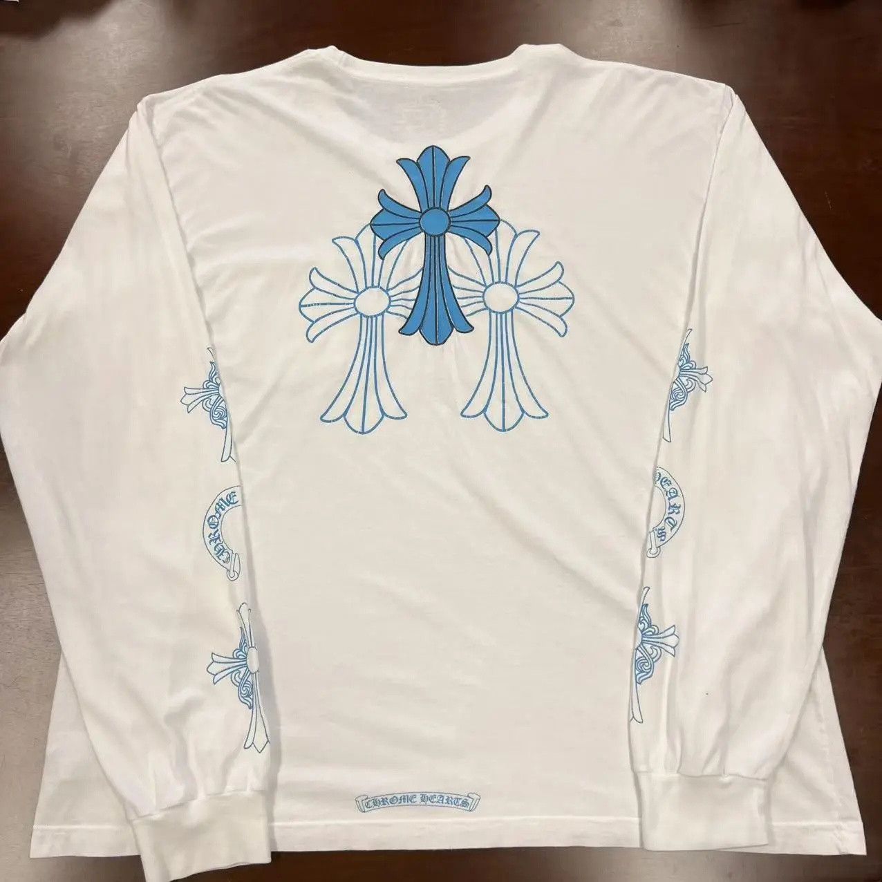 Chrome Hearts Chrome Hearts blue triple cross long sleeve | Grailed