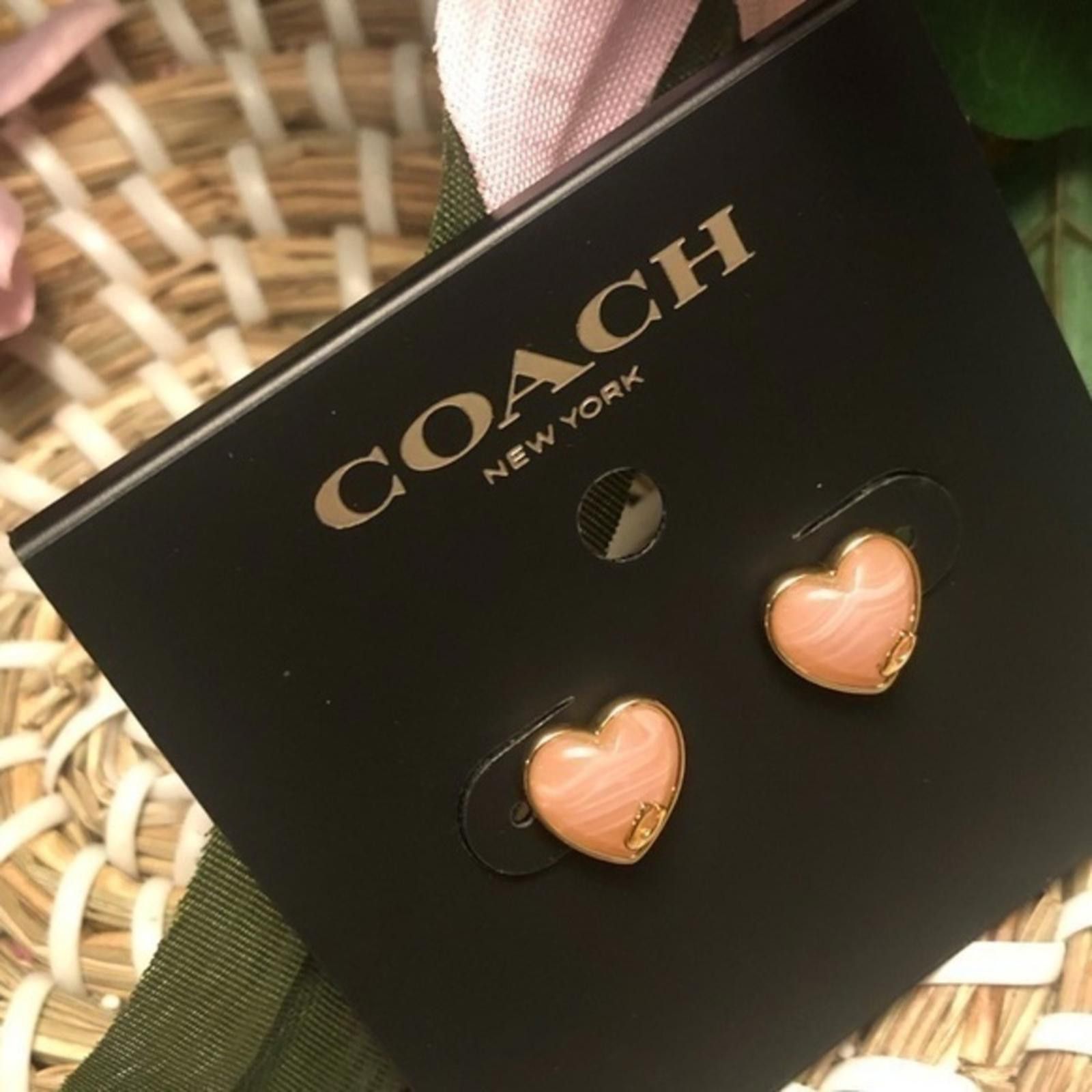 Coach Coach Heart Stud Earrings NWT Size ONE SIZE - 3 Thumbnail