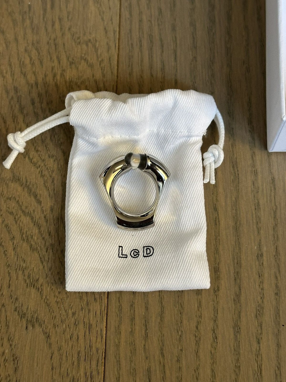 Lorette Cole Duprat SSENSE Exclusive White Palladium Plated & Resin Ring Size 8 Size ONE SIZE - 2 Thumbnail