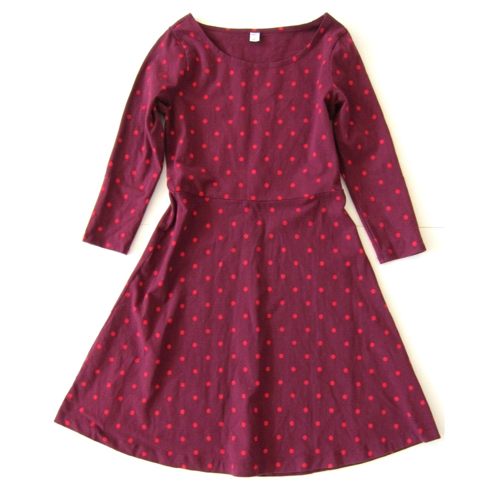 Old Navy Old Navy Pink Polka Dot Stretch 3/4 Sleeve Sheath Empire Dress M Size M / US 6-8 / IT 42-44 - 2 Thumbnail