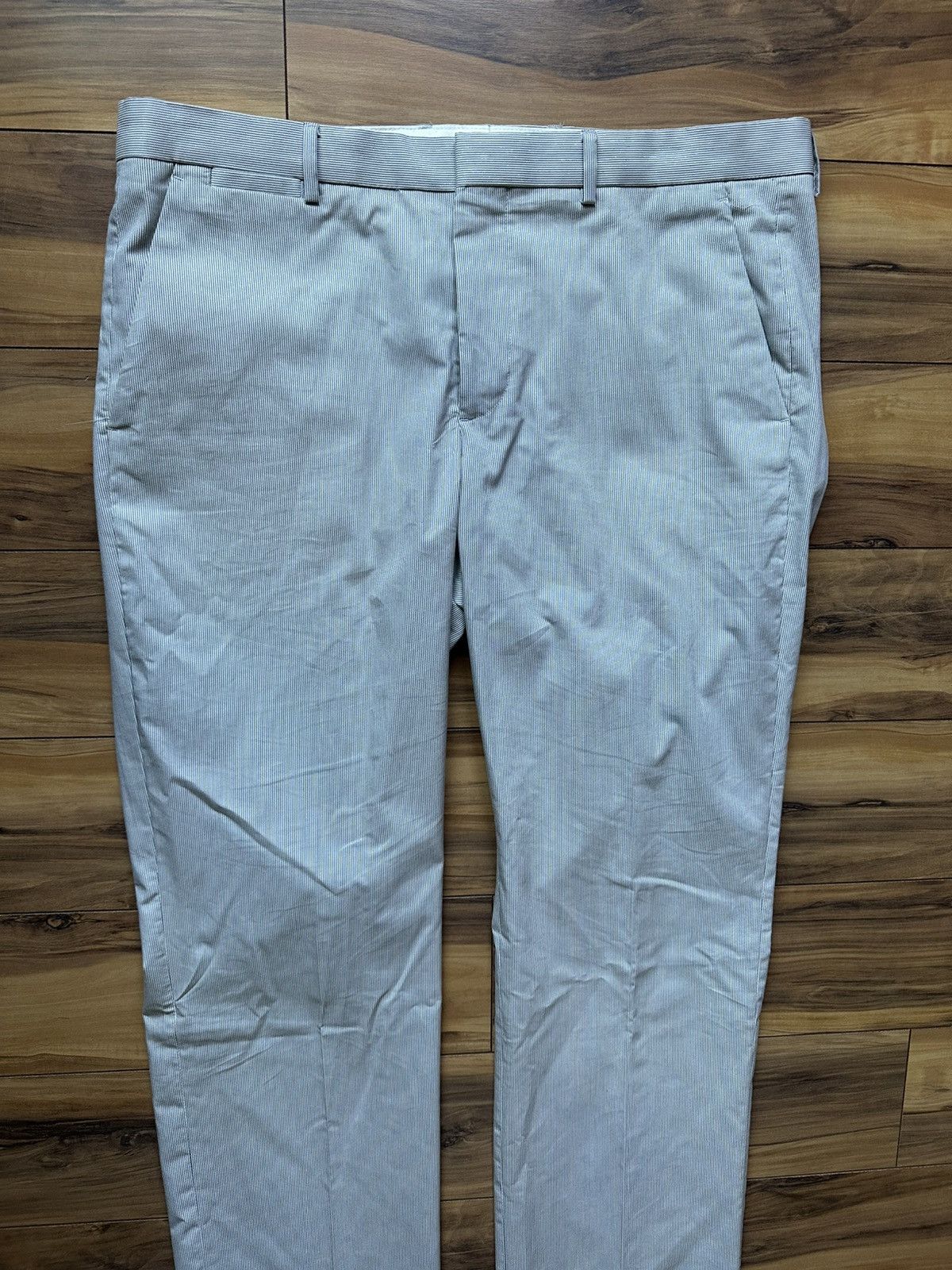 Express Men's Light grey/ white express dress Pants Size US 34 / EU 50 - 3 Thumbnail
