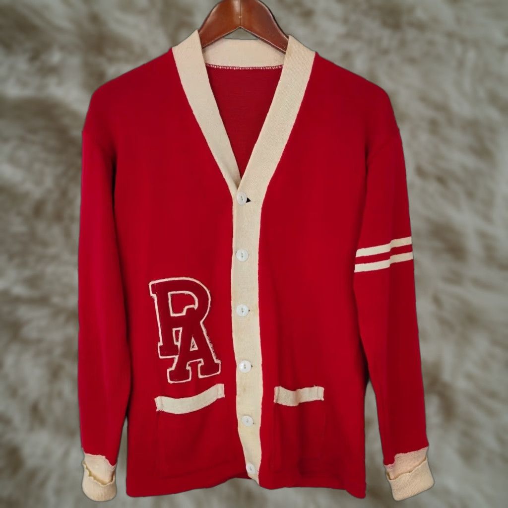 Vintage VINTAGE 40s 50s Varsity Letterman Cardigan Sweater PA Button Up Red Mens Small Size US S / EU 44-46 / 1 - 1 Thumbnail