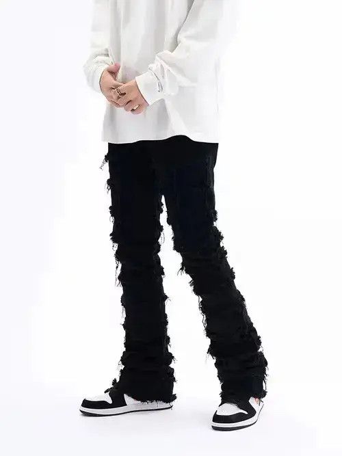 Japanese Brand damaged flared punk ripped jeans Size US 32 / EU 48 - 4 Thumbnail