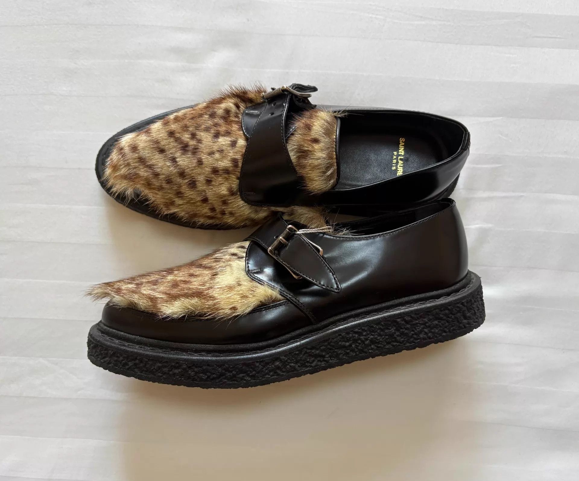 Saint Laurent Paris SLP Saint Laurent Leopard Fur Paneled Loafer 38 EU Size US 7.5 / IT 37.5 - 1 Thumbnail