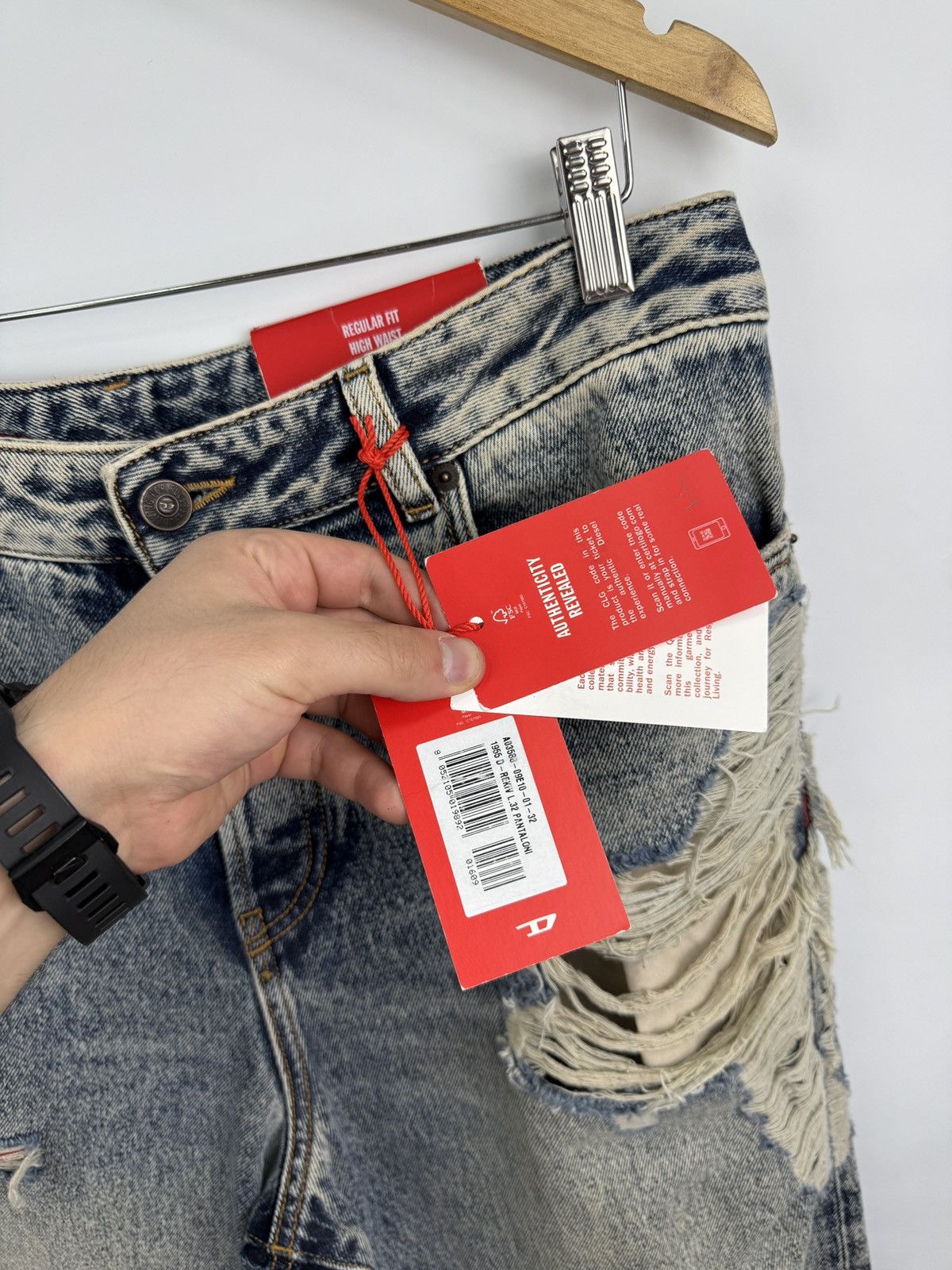 Diesel 🇺🇸❗️NEW Diesel 1955 D-Rekiv 09E10 Distressed Jeans W32/L32 Size US 32 / EU 48 - 8 Thumbnail
