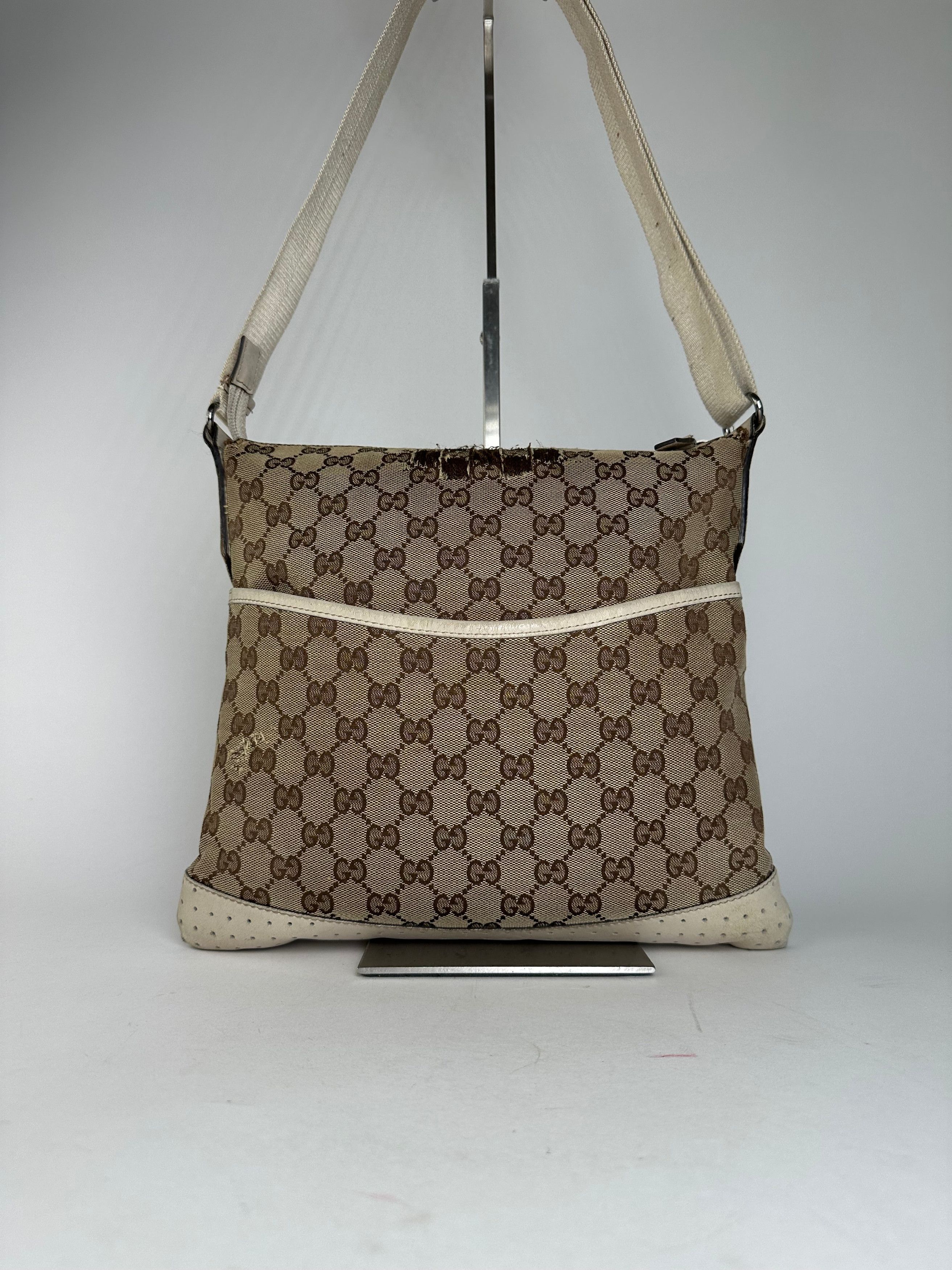 Gucci Vintage GG Monogram Canvas Crossbody Bag Brown Ivory Size ONE SIZE - 1 Thumbnail