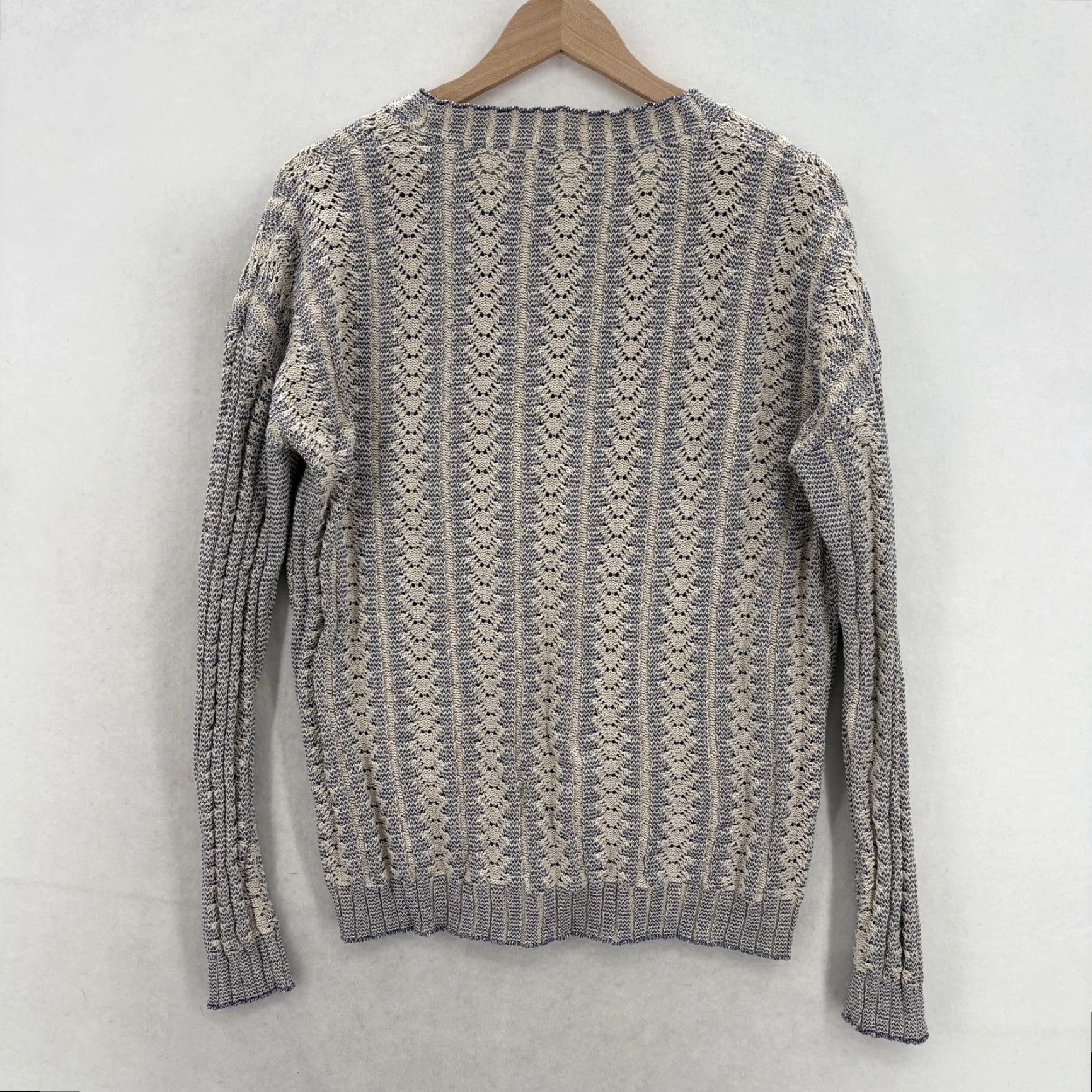 Carbon2Cobalt Carbon 2 Cobalt Terrace Sweater Womens M White Knit Pullover Striped Crew Neck Knitwear Casual 90s? Size M / US 6-8 / IT 42-44 - 7 Thumbnail