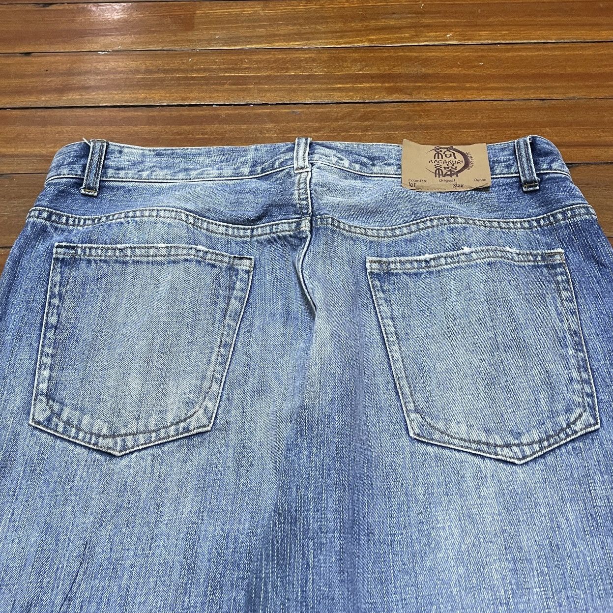 Japanese Brand × Vintage Very Rare Vintage Karakuri Koi Fish Sukajan Jeans 1990s Size US 38 / EU 54 - 4 Thumbnail