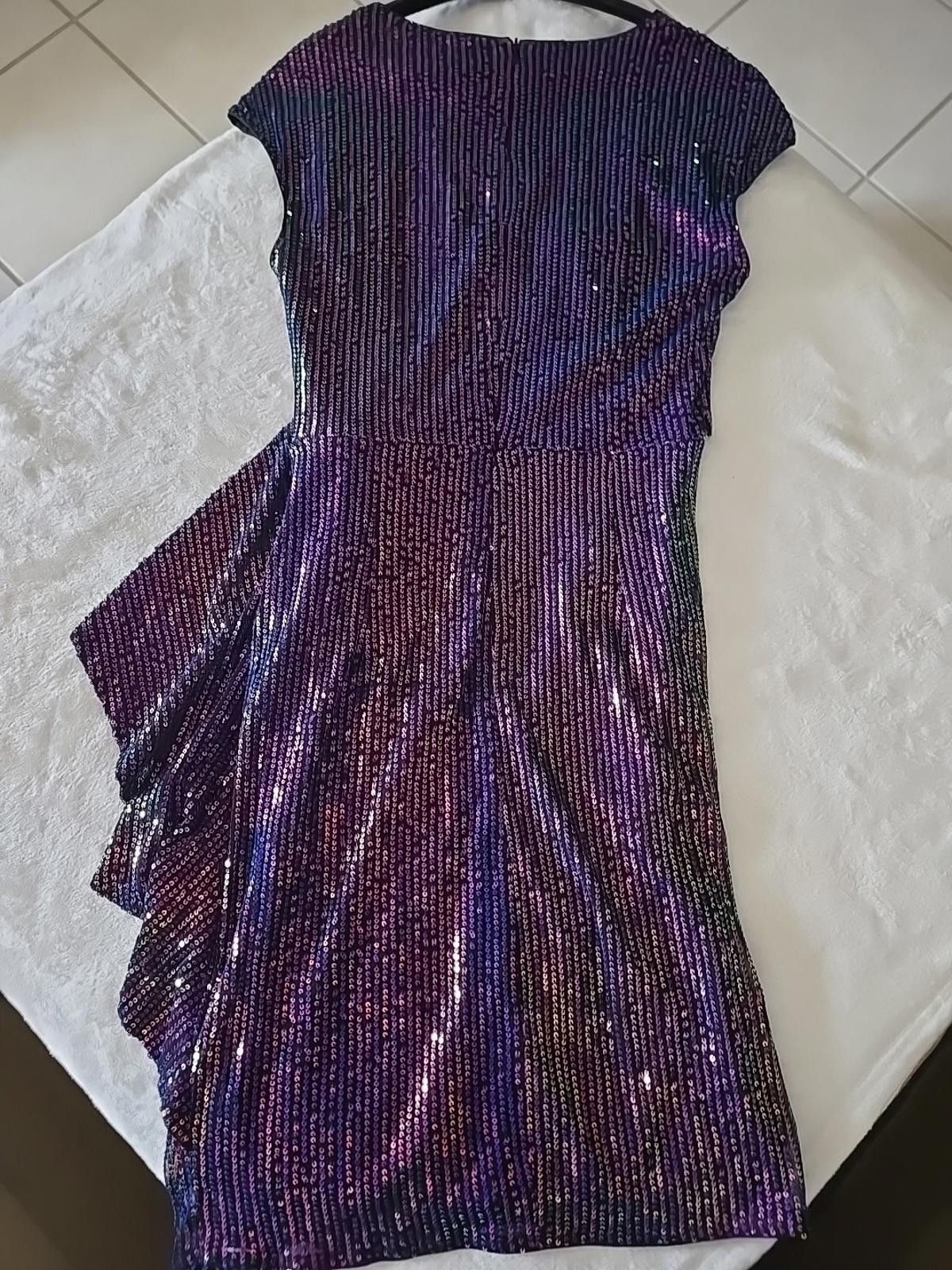 Other NWT Grace Karin Wrap Dress Women's M Purple Sequin Sparkly Size M / US 6-8 / IT 42-44 - 3 Thumbnail
