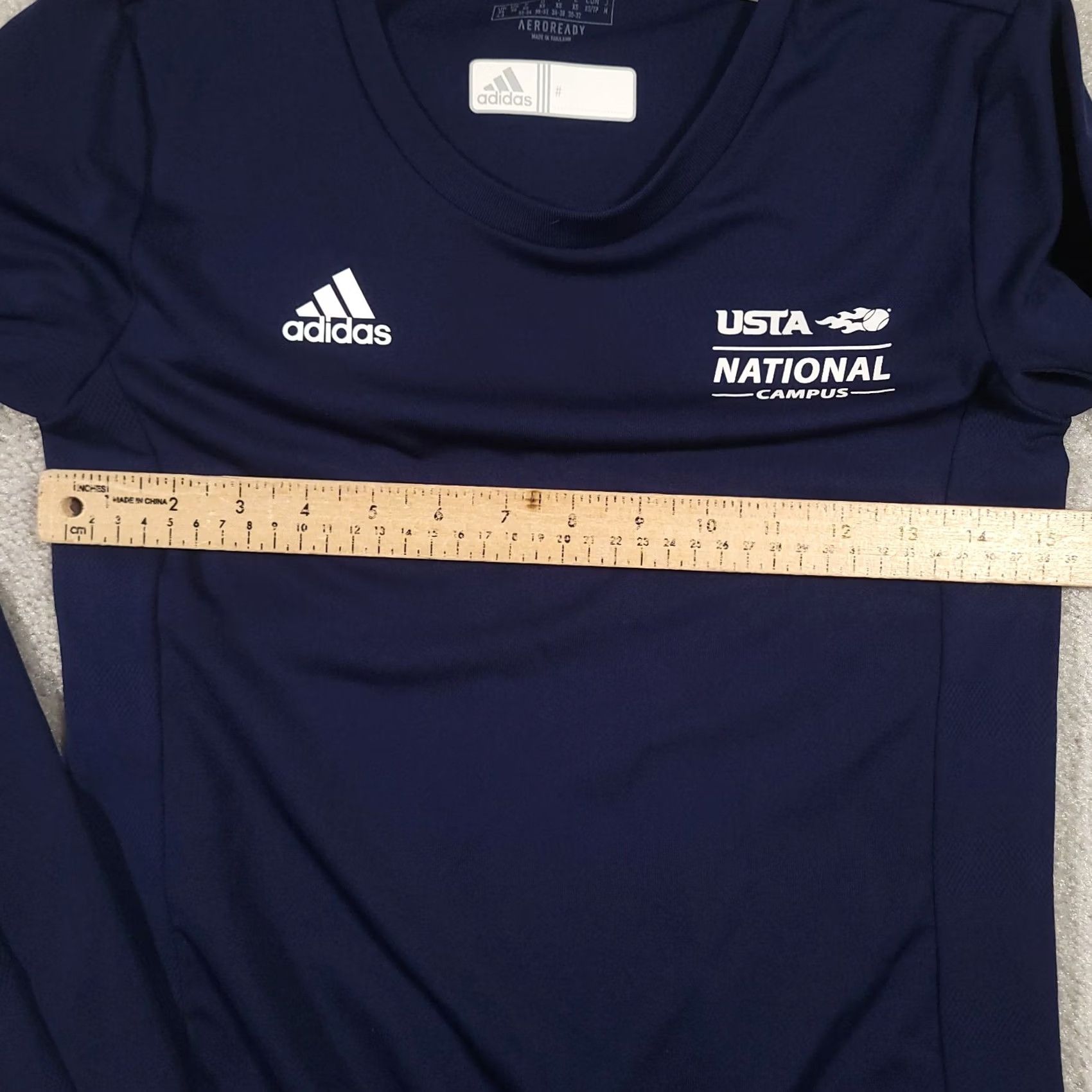 Adidas Adidas Climalite USTA Tennis Activewear Top Womens XS Blue Long Sleeve Logo Shirt Size XS / US 0-2 / IT 36-38 - 3 Thumbnail