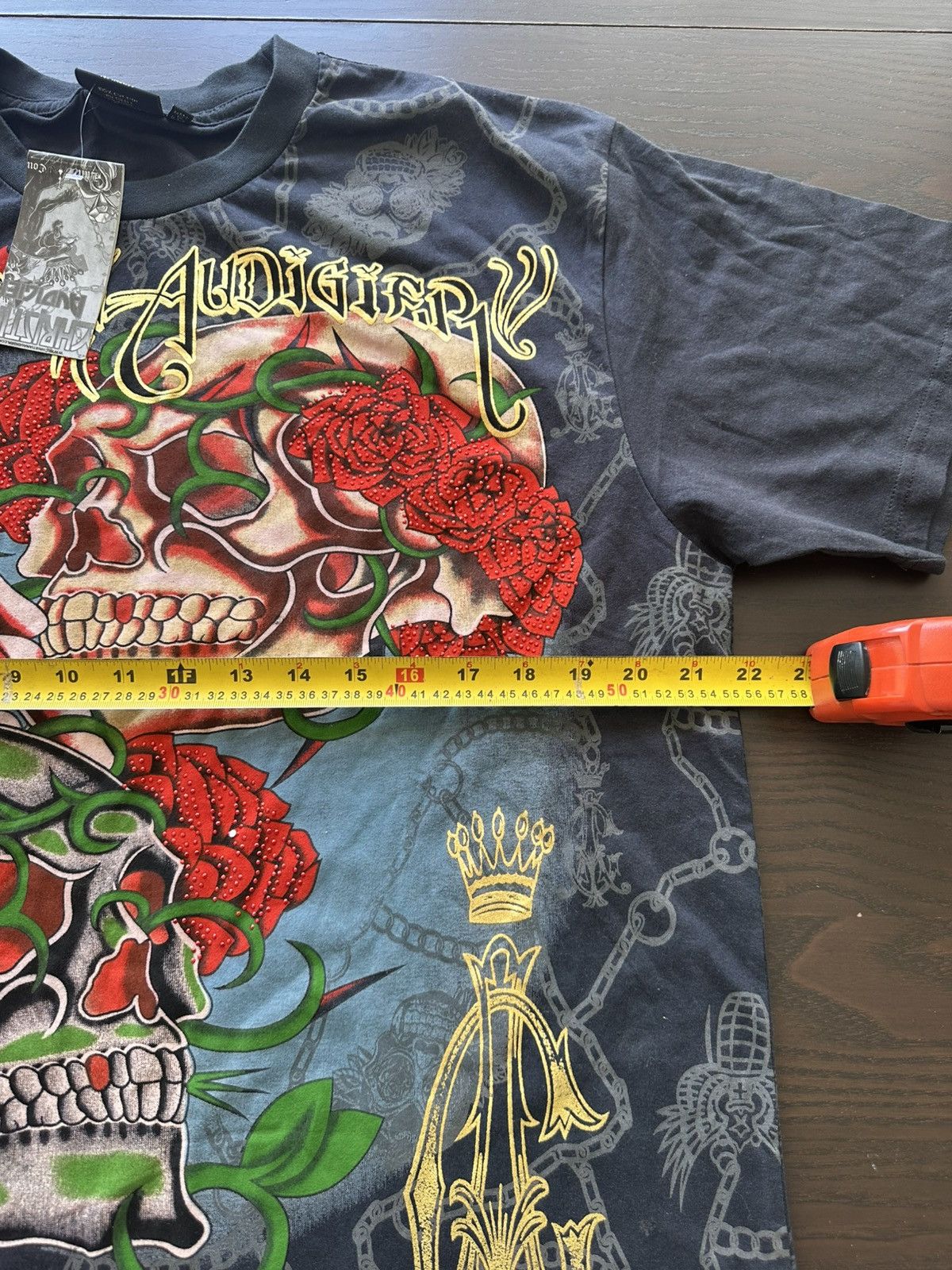 Christian Audigier Christian Audigier LA Skull Tattoo Rose Art Rhinestone Size US XXL / EU 58 / 5 - 9 Thumbnail