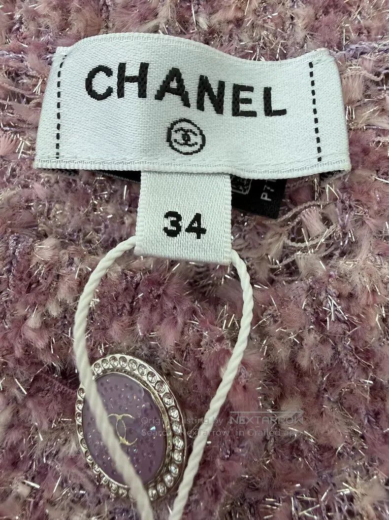 Chanel Chanel Fine glitter pink purple knitted cardigan jacket Size XXS / US 00 / IT 34 - 4 Thumbnail