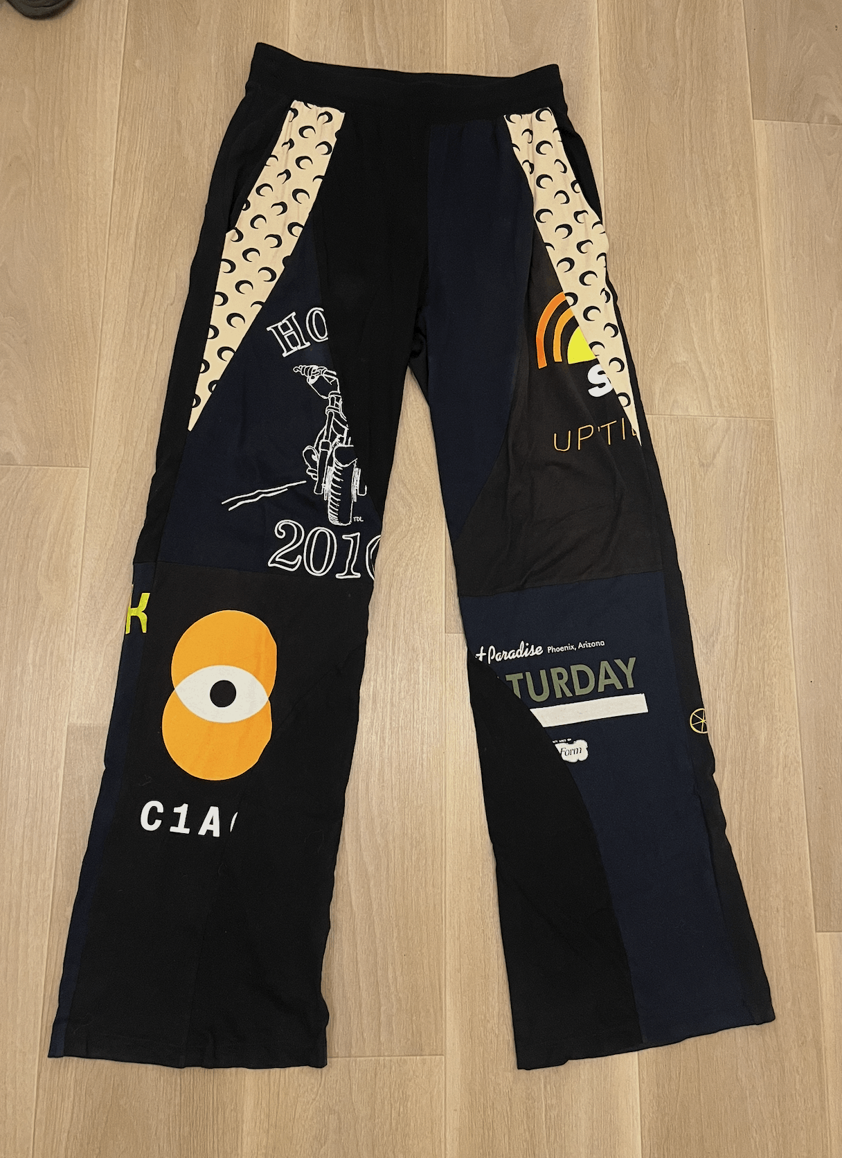 Marine Serre Black Regenerated T-Shirt Sweatpants Size US 32 / EU 48 - 5 Thumbnail