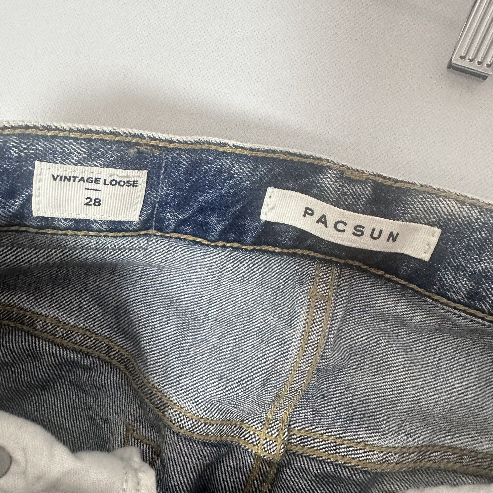 Pacsun PacSun Jeans Mens Loose Fit Blue Acid Wash Button Fly Denim Size US 30 / EU 46 - 3 Thumbnail
