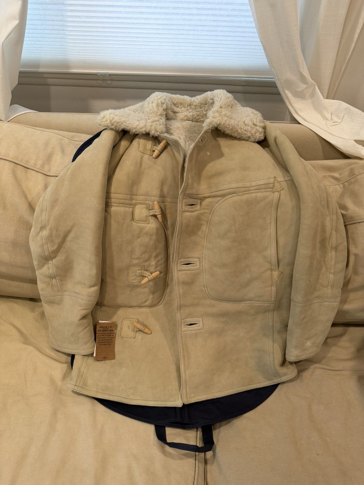 RRL Ralph Lauren Shearling Coat Cream Size US M / EU 48-50 / 2 - 6 Thumbnail