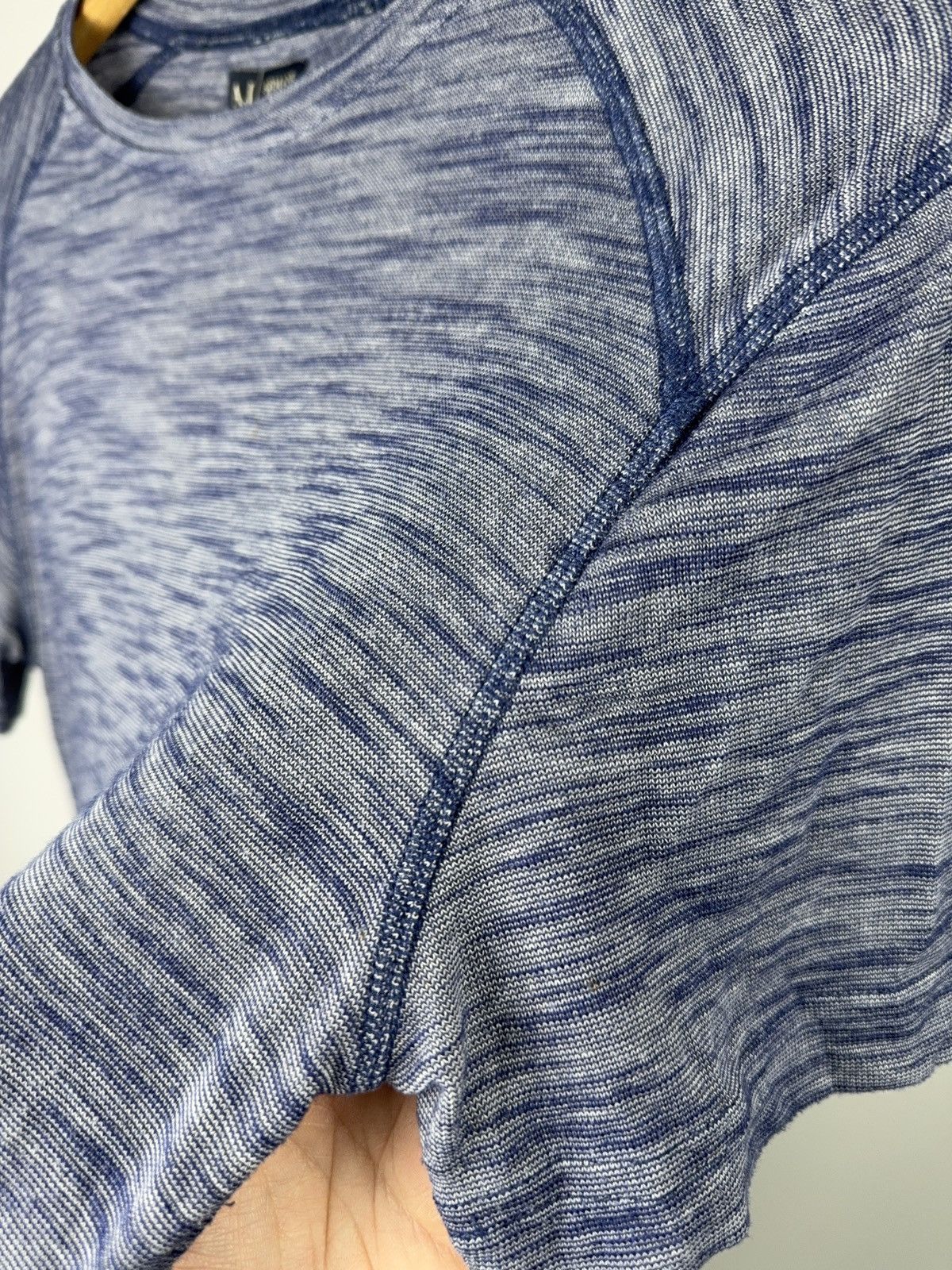 Armani 00s Armani Jeans Italy Blue Melange Stretch T-Shirt Slim Fit Size US M / EU 48-50 / 2 - 8 Thumbnail