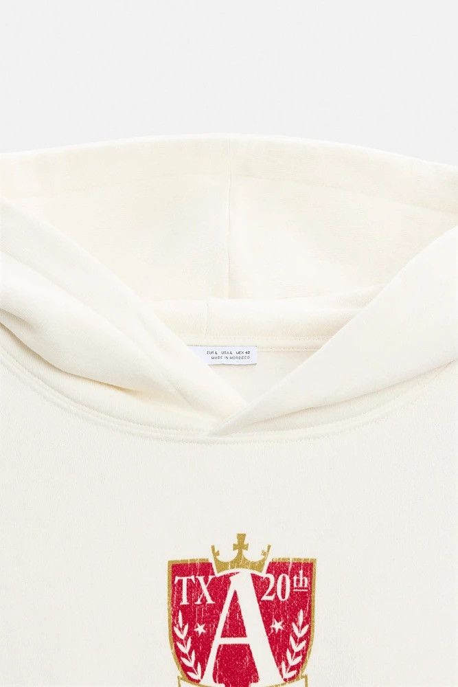 Zara SOLD - Zara (NWT) ecru contrast printed hoodie Size Large Size US L / EU 52-54 / 3 - 3 Thumbnail