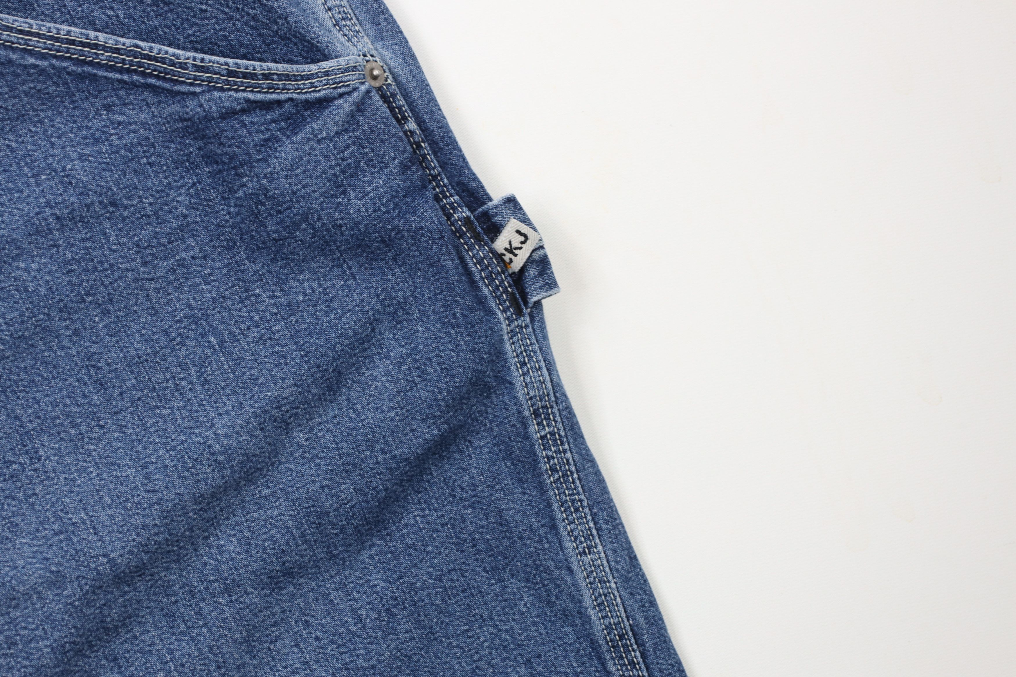 Calvin Klein × Vintage Vintage 90s Calvin Klein Baggy Dungaree Denim Shorts Jorts Size US 38 / EU 54 - 5 Thumbnail