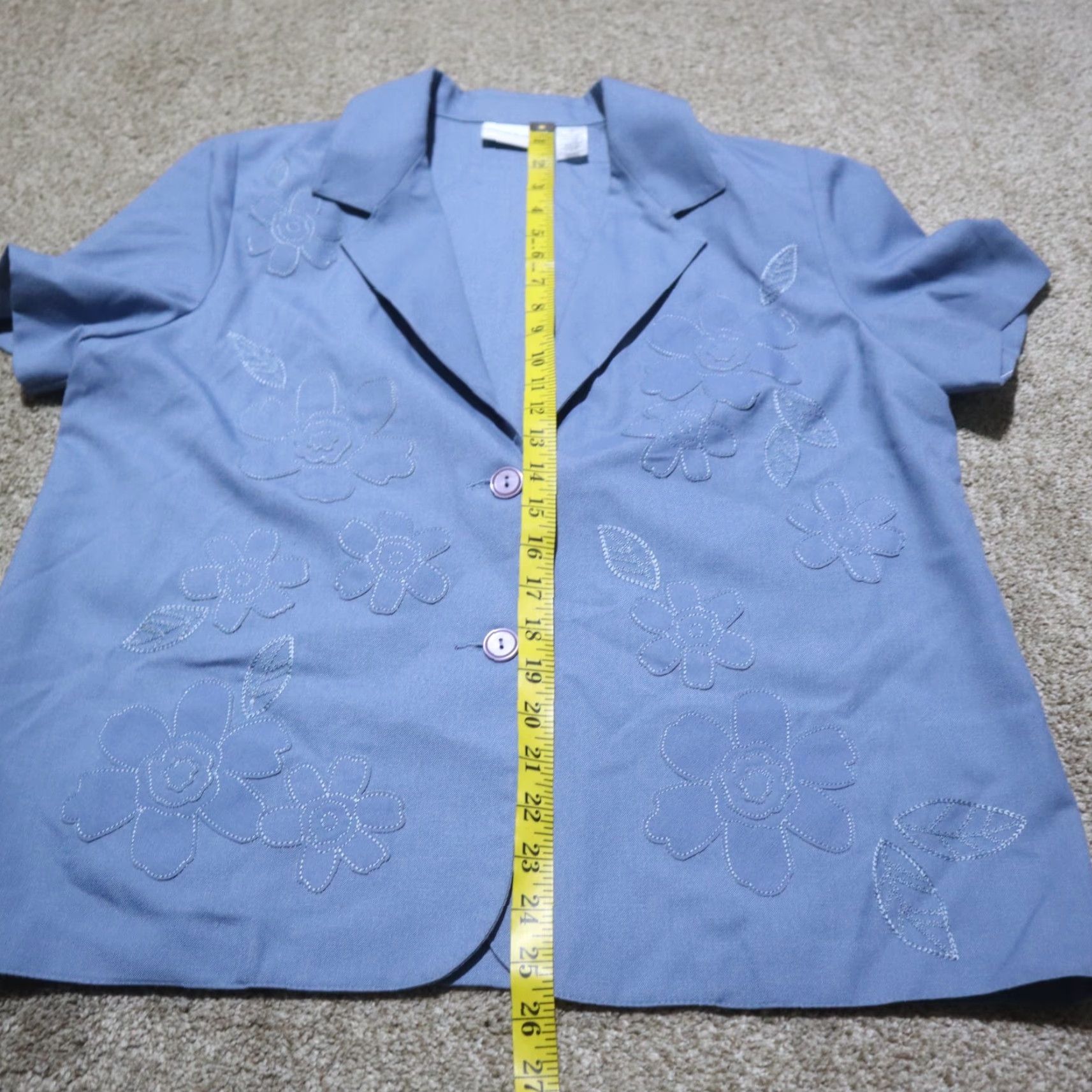 Vintage VINTAGE Alfred Dunner Jacket Women 14 Blue Floral Blazer Button Notch Collar Basic Jacket Spring Summer Floral Womens Size XL / US 12-14 / IT 48-50 - 6 Thumbnail