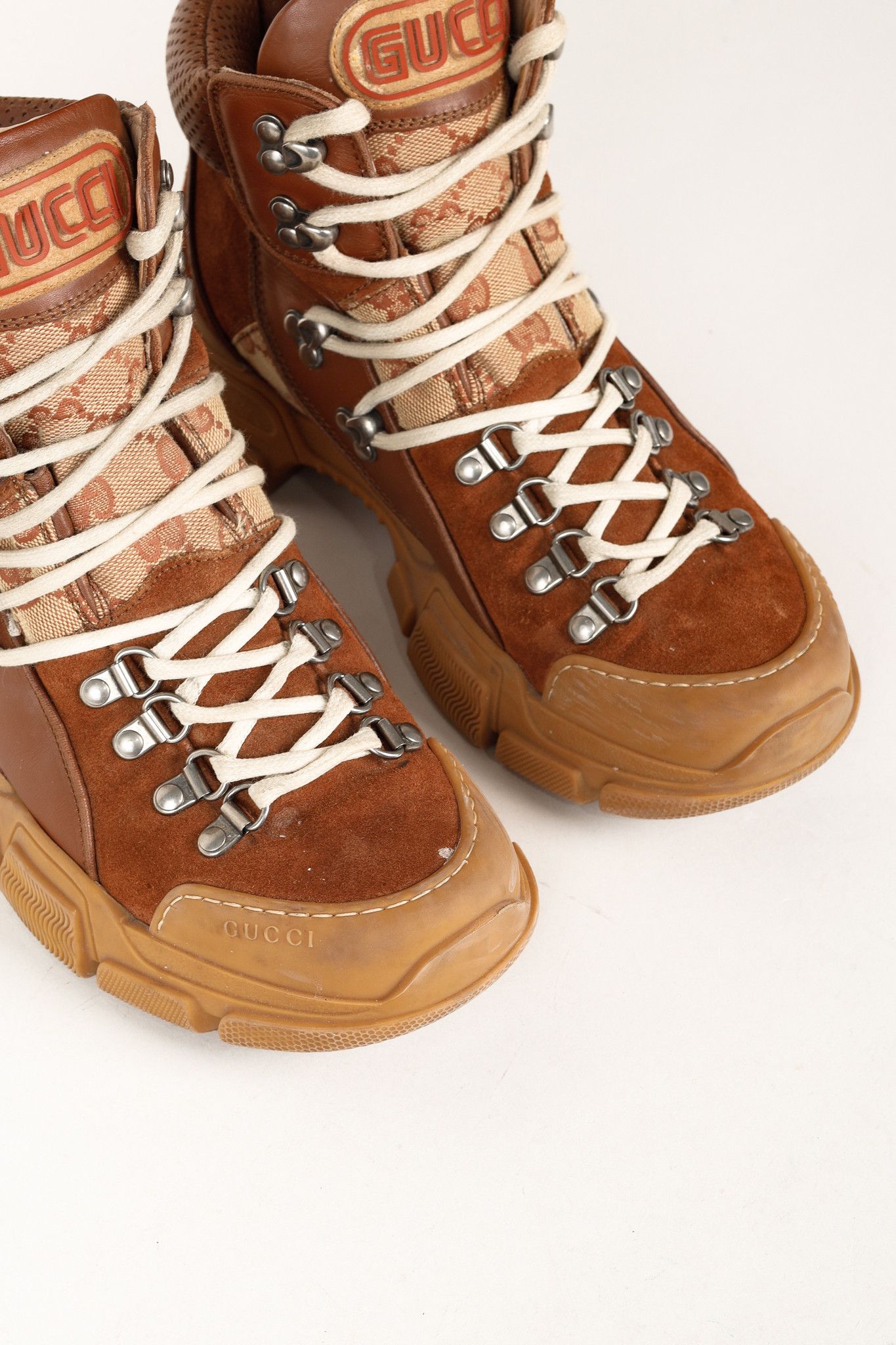 Gucci Gucci Flashtrek Monogram & Suede Hiking Sneakers Size US 8.5 / IT 38.5 - 6 Thumbnail