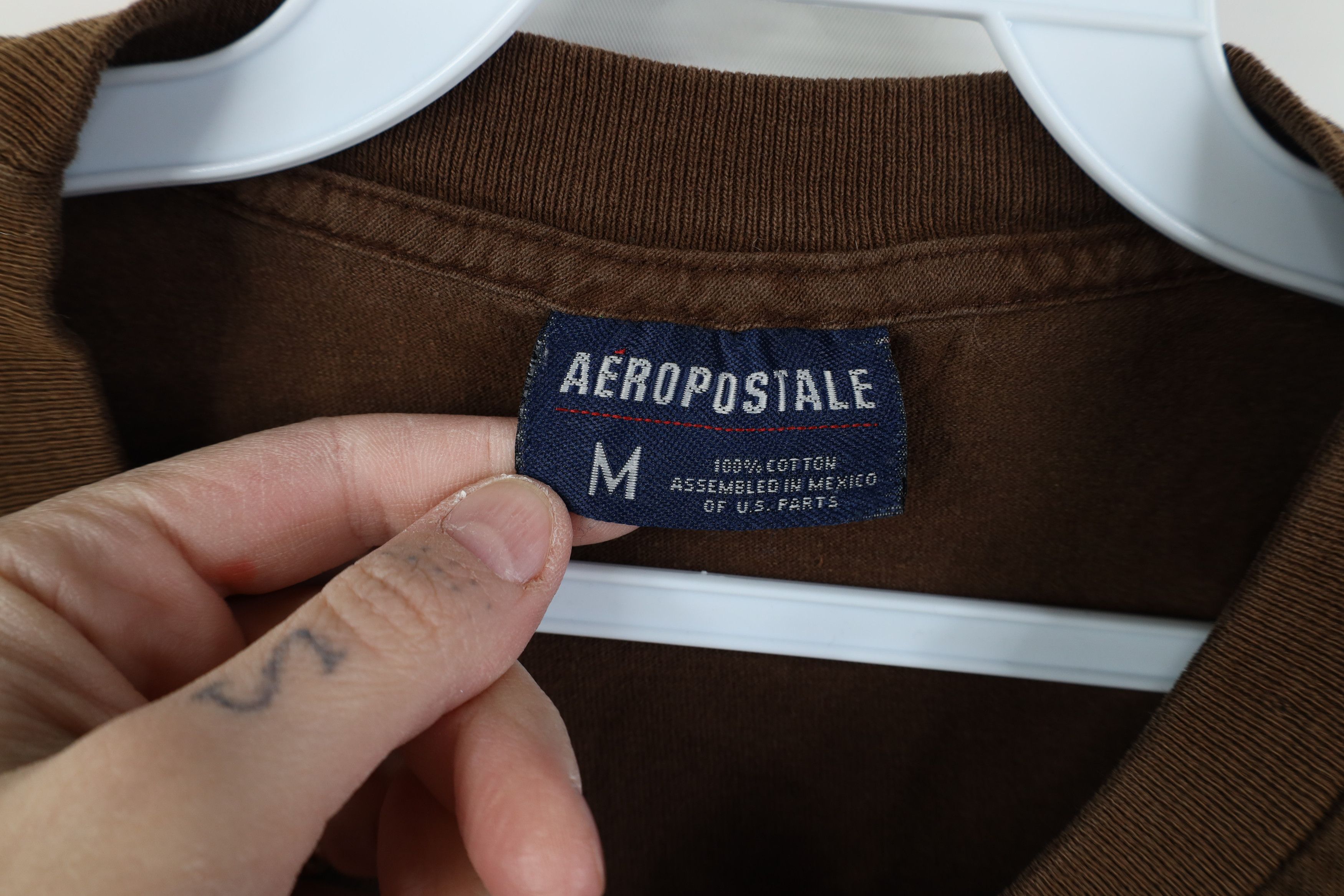 Aeropostale Vintage 90s Y2K Aeropostale Spell Surf Beach T-Shirt Brown Size US M / EU 48-50 / 2 - 5 Thumbnail