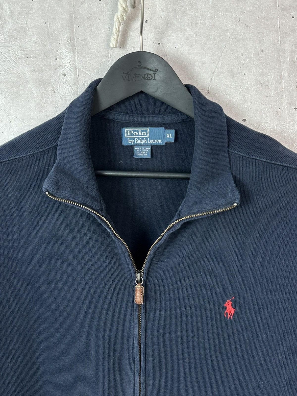 Polo Ralph Lauren Vintage Ralph Lauren Full Zip Navy Blue Cotton Jumper Size US XL / EU 56 / 4 - 3 Thumbnail
