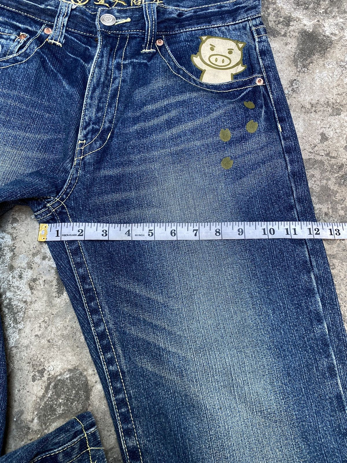 Japanese Brand Japanese Brand Buden Shouten Pig Graphic Printed Denim Pants Size US 31 - 10 Thumbnail