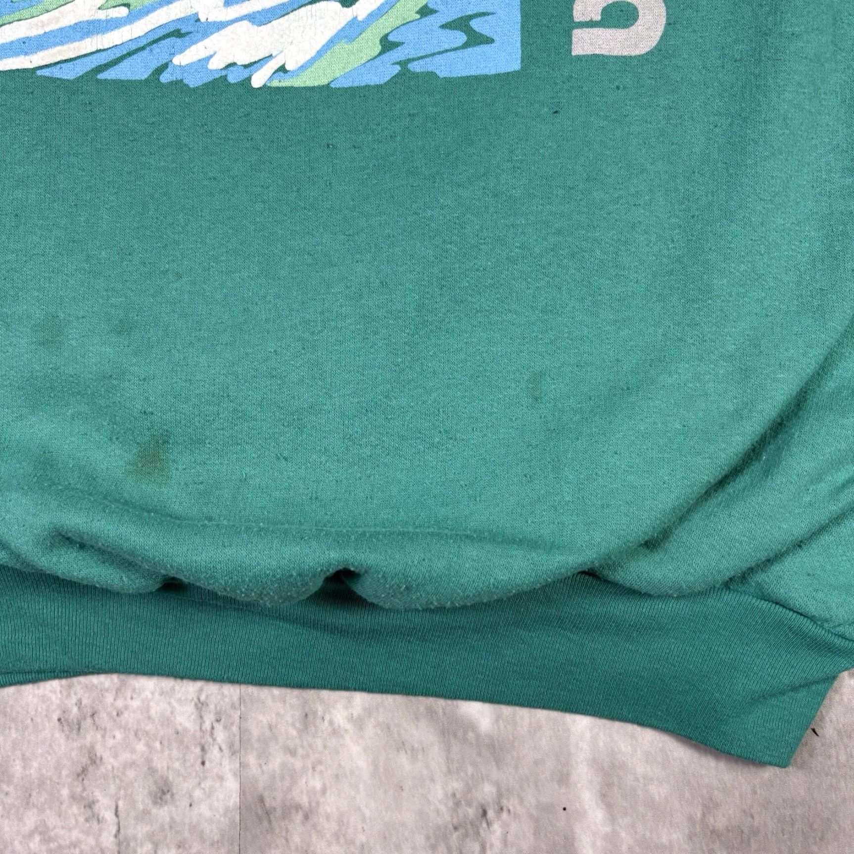 Vintage VINTAGE Seagull Ocean Art Sweatshirt 90s Adult XL Green Cotton Knit Crew Neck Pullover Graphic Print Logo Menoys? Size US XL / EU 56 / 4 - 7 Thumbnail