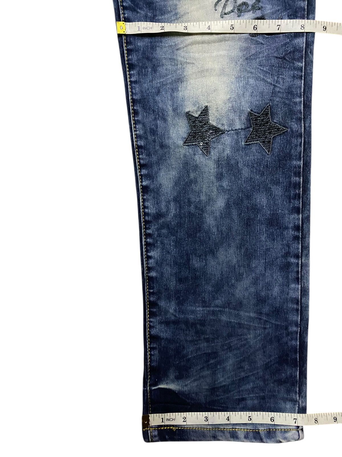 Japanese Brand Y2K Star Patch Harajuku Streetwear Style Bold bleached wash Size US 36 / EU 52 - 19 Thumbnail