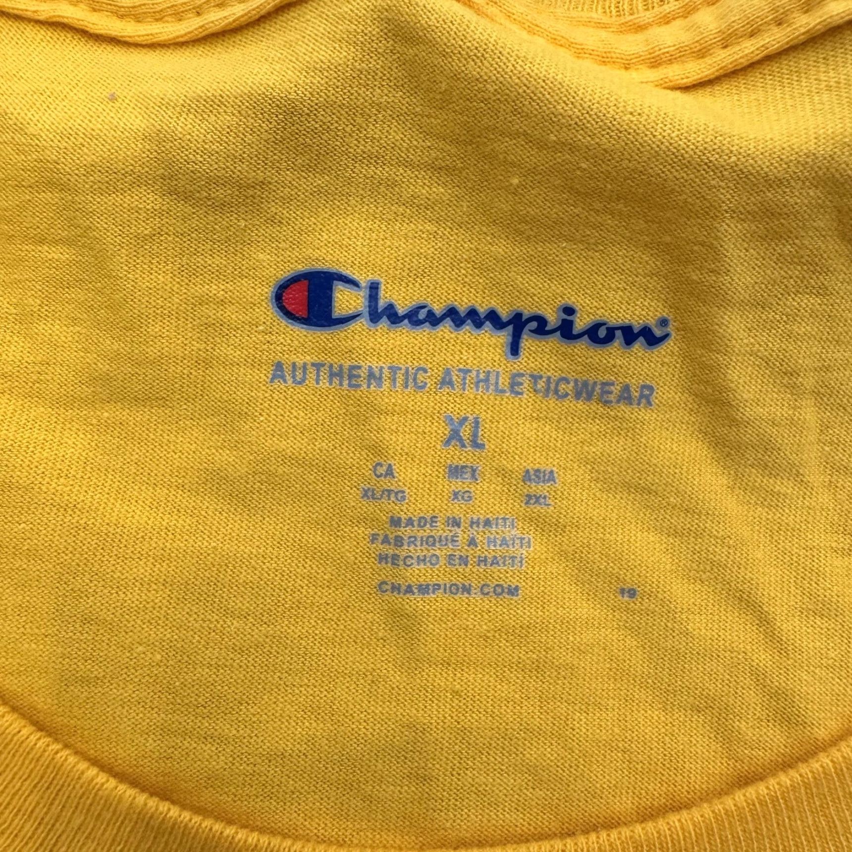 Champion Champion Shirt Mens XL Team Gold Yellow Classic Tee Athletic 100% Cotton New Size US XL / EU 56 / 4 - 3 Thumbnail