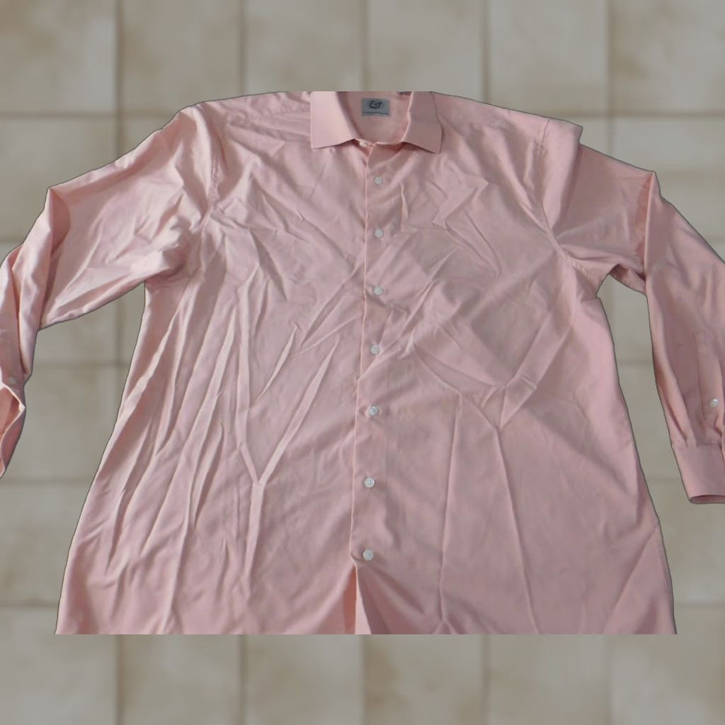 Pinko Kilburne and Finch Dress Shirt Men 17 Pink Solid Long Sleeve Button-Down Collared Regular Size 17 Mens Brooks Brothers 346 Modern Formal N/A Size 46R - 1 Thumbnail