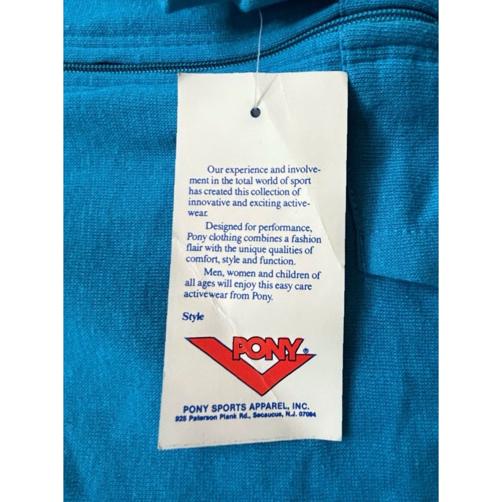 PONY VINTAGE PONY Hoodie Sweatshirt Vest Womens M Blue 80s NWT Deadstock Zip Hooded Size M / US 6-8 / IT 42-44 - 3 Thumbnail
