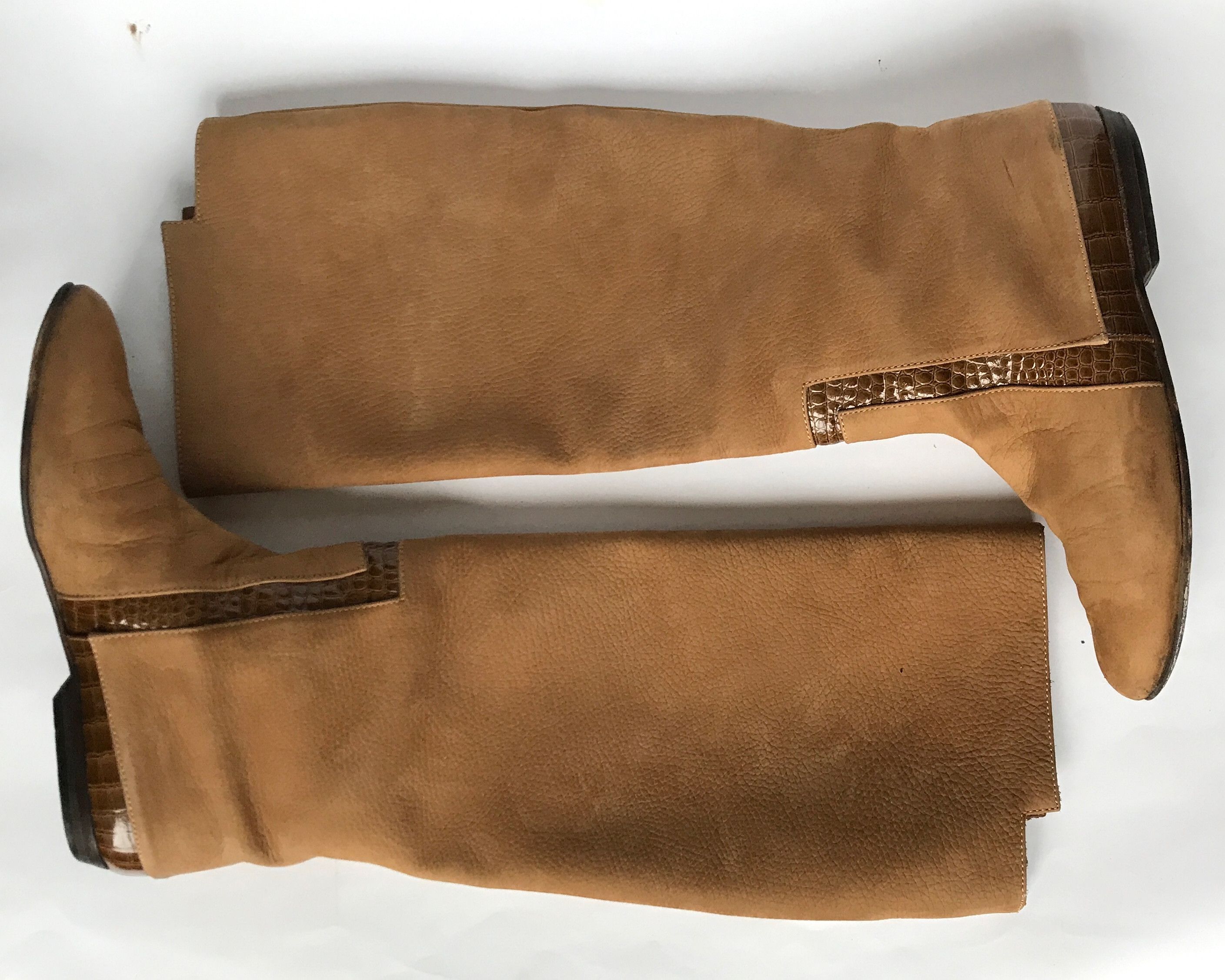 Fendi VINTAGE Y2K FENDI NUBUCK BOOTS WITH ALIGATHOR LEATHER EU38 Size US 8 / IT 38 - 6 Thumbnail