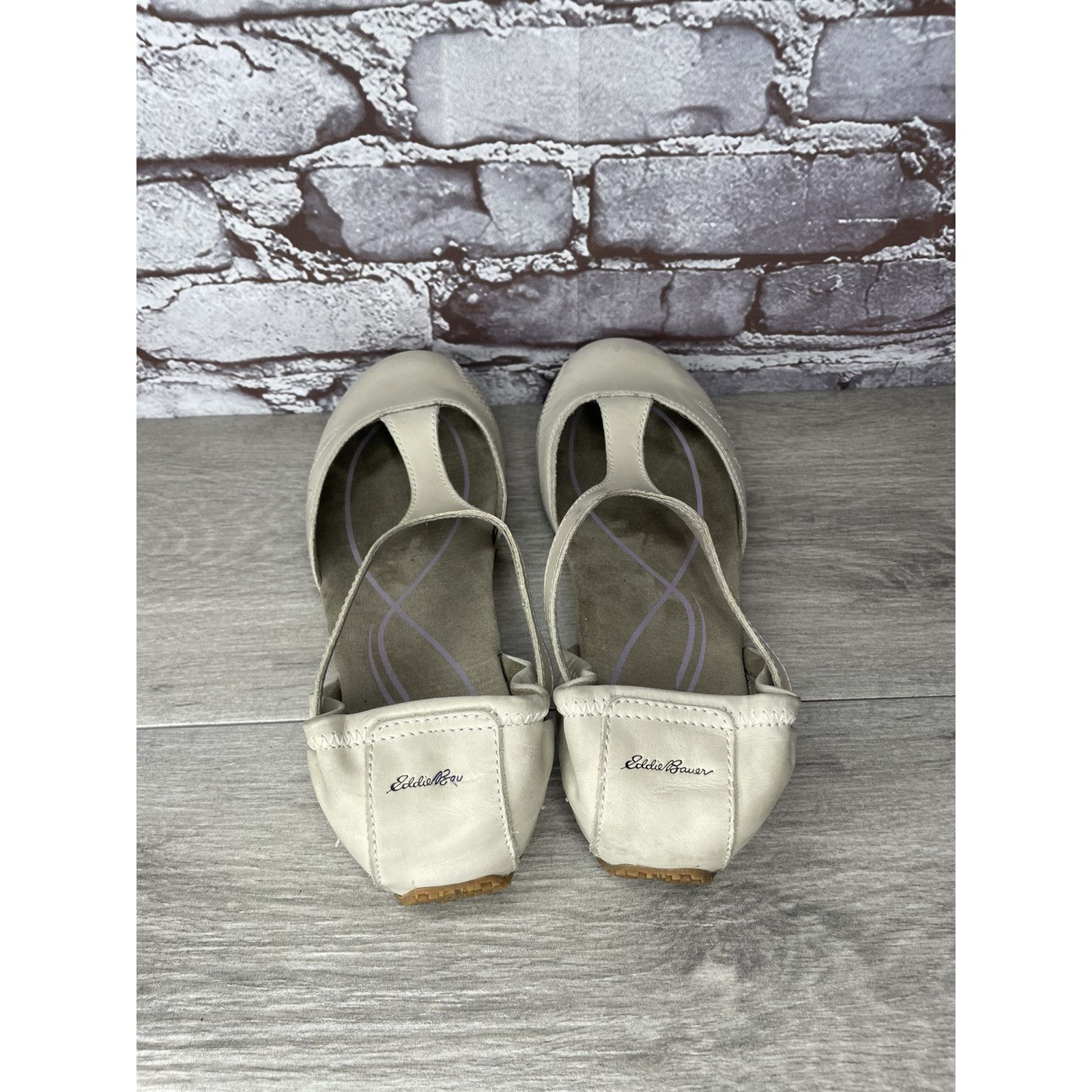 Eddie Bauer Eddie Bauer Beige Ivory Leather Closed Clogs Athletic Shoes Size US 10 / IT 40 - 5 Thumbnail