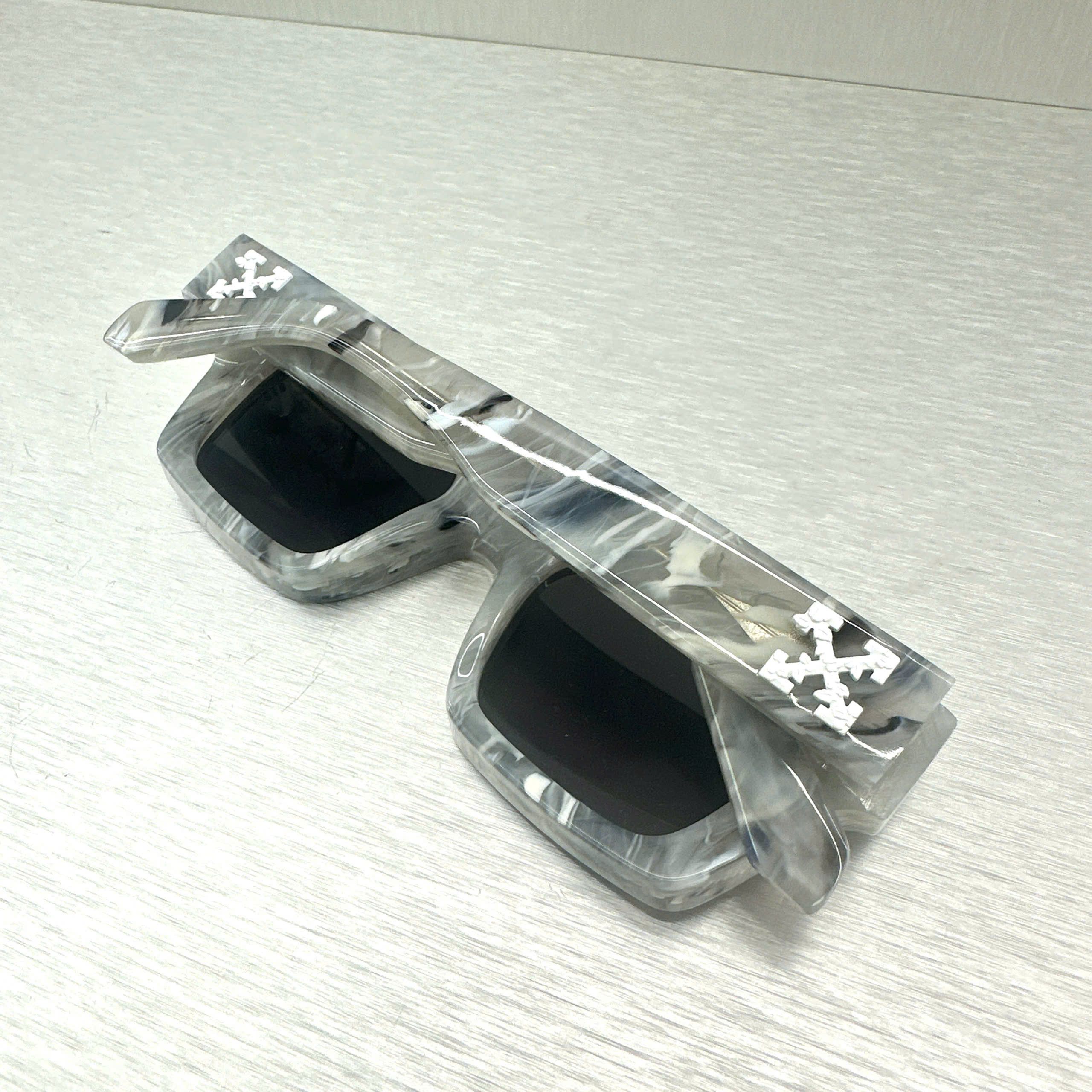 Off-White OFF WHITE Rectangle Frame Virgil Sunglasses MARBLE Size ONE SIZE - 5 Thumbnail