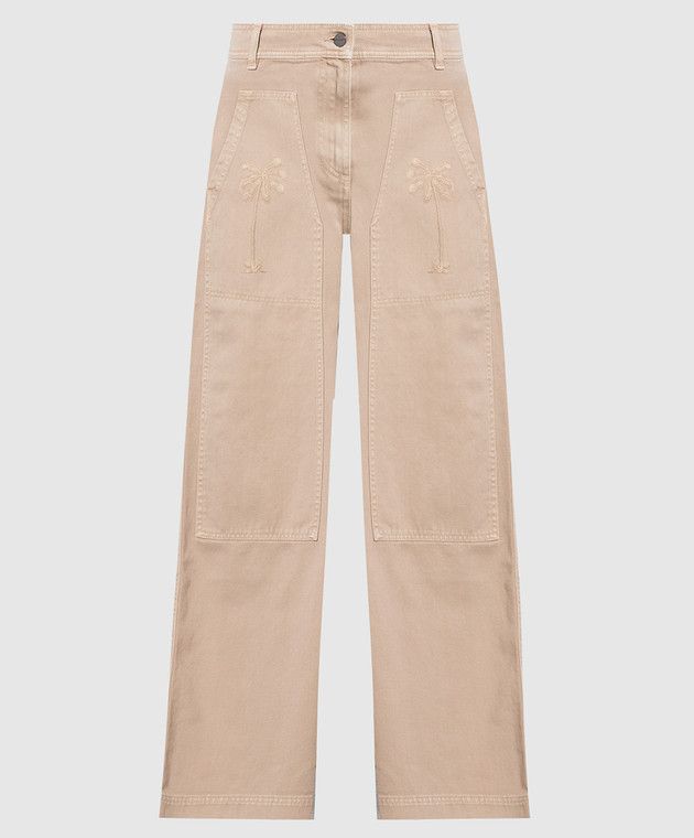 Palm Angels o1y1125 Cargo Pant in Beige Size 26" / US 2 / IT 38 - 1 Thumbnail
