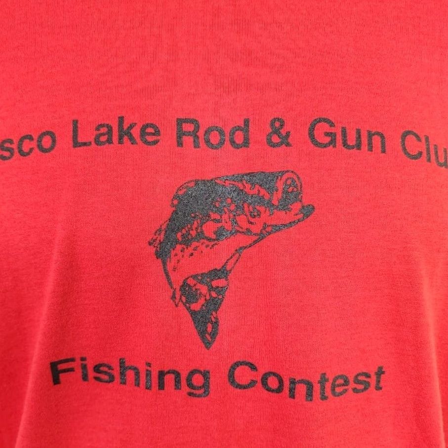Vintage VINTAGE Otisco Lake Rod & Gun Club T Shirt Mens Size Small 80s Fishing USA Red Cotton Blend Screen Stars Size US S / EU 44-46 / 1 - 4 Thumbnail