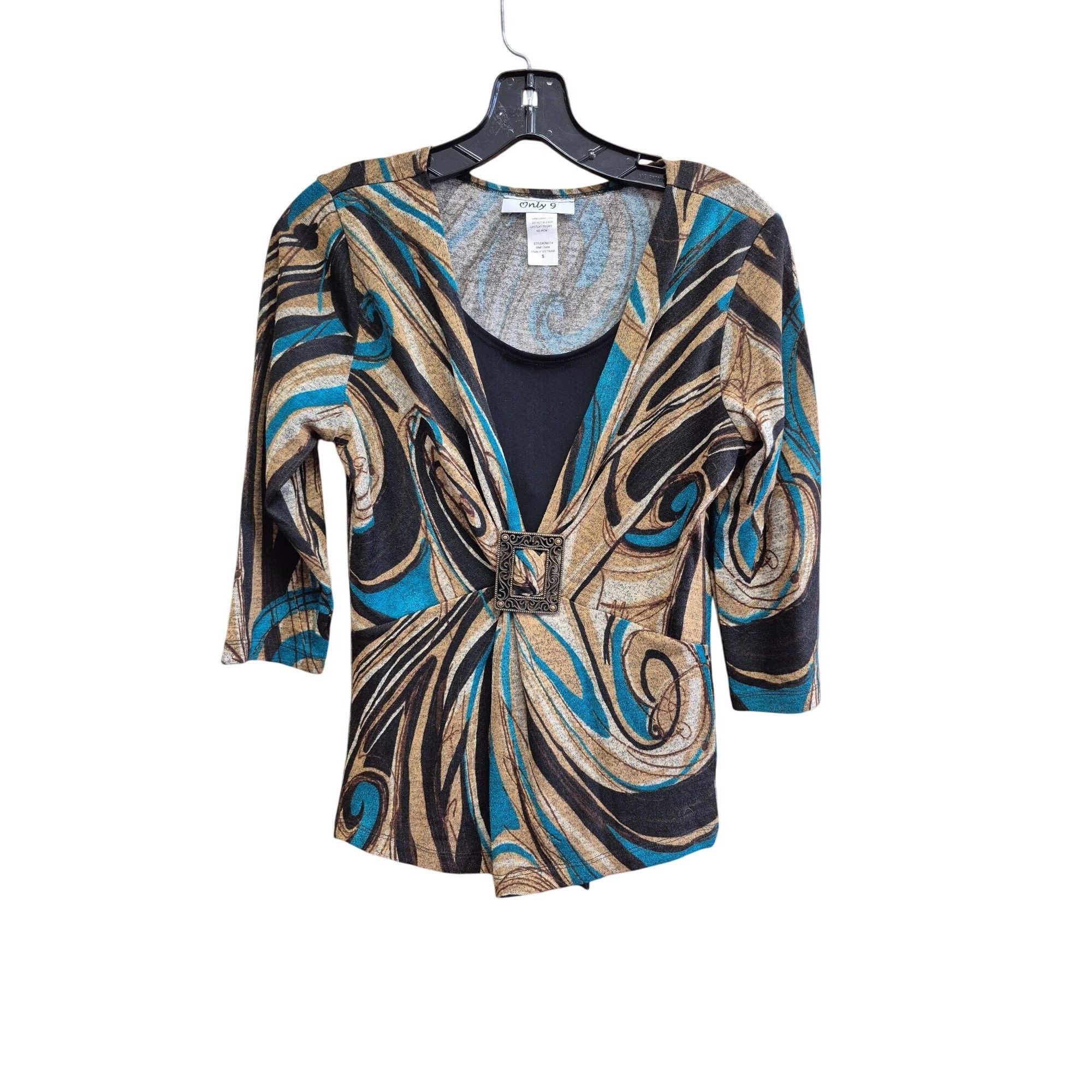 Other Only 9 Womens S Abstract Pattern Top With Ornate Buckle Deta Size S / US 4 / IT 40 - 1 Thumbnail
