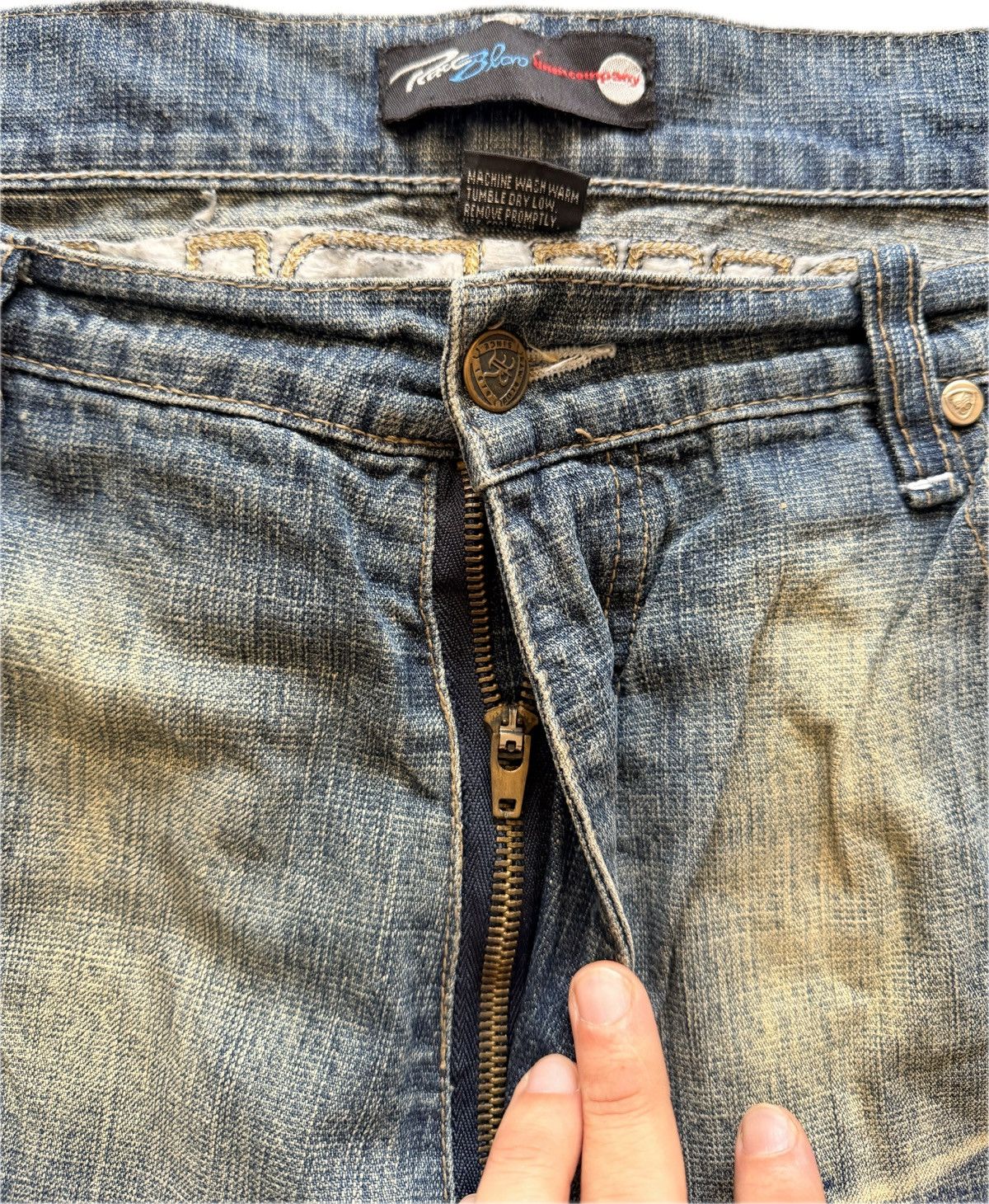 Other Y2K Raw Blue Spelled Out Jeans Size US 36 / EU 52 - 8 Thumbnail