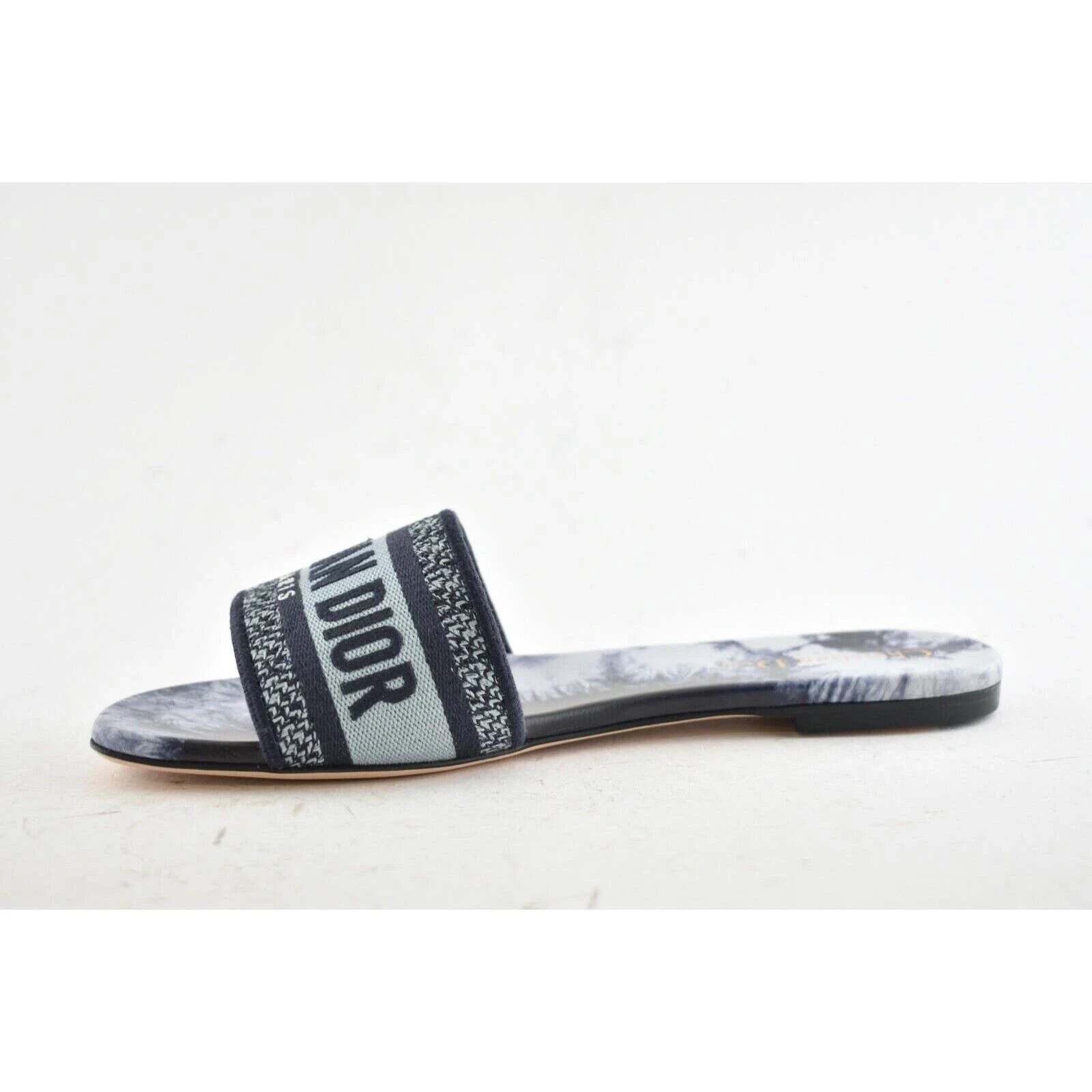 Dior Dway Tie Dye Embroidered Logo Slide Mule Flat Sandal 40.5 Size US 10.5 / IT 40.5 - 9 Thumbnail