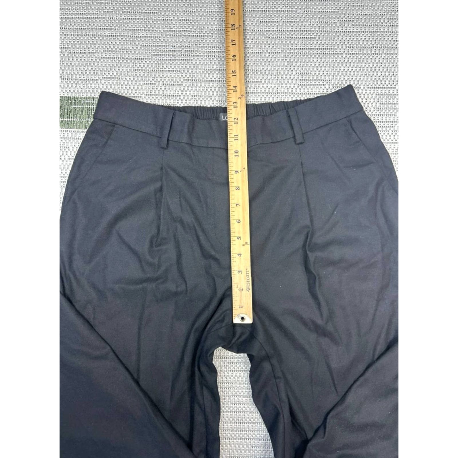 Loft Loft Pull On Tapered Leg Pants Womens Large Black Stretch High Rise Casual New Size 36" / US 14 / IT 50 - 4 Thumbnail