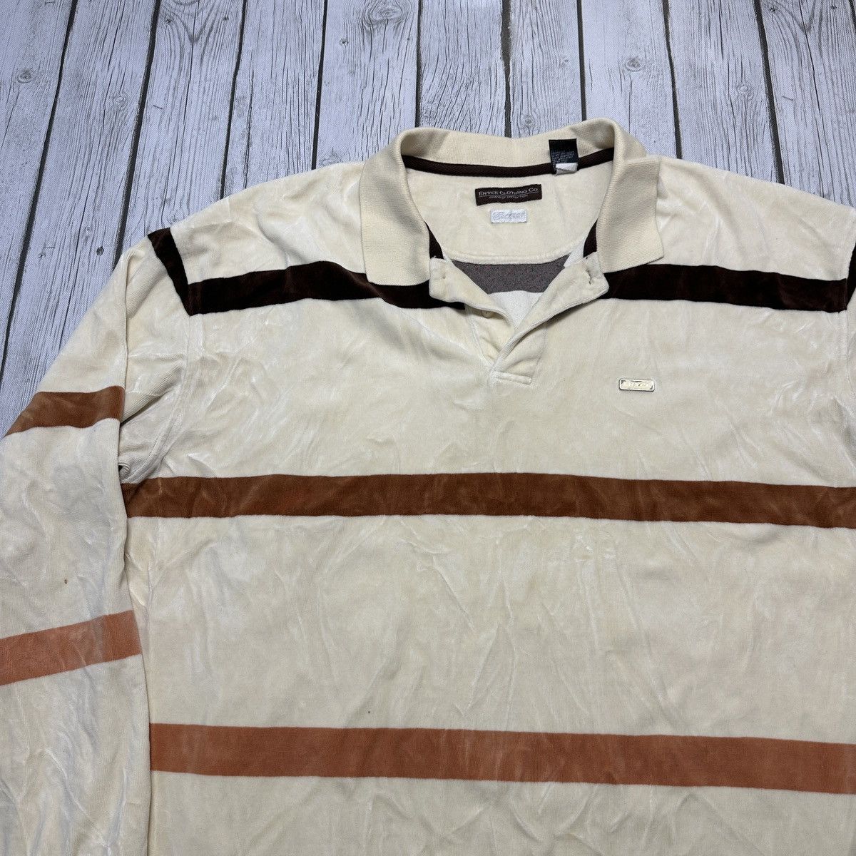 Enyce × Vintage Vintage Enyce long sleeve velour polo shirt Size US XXL / EU 58 / 5 - 3 Thumbnail