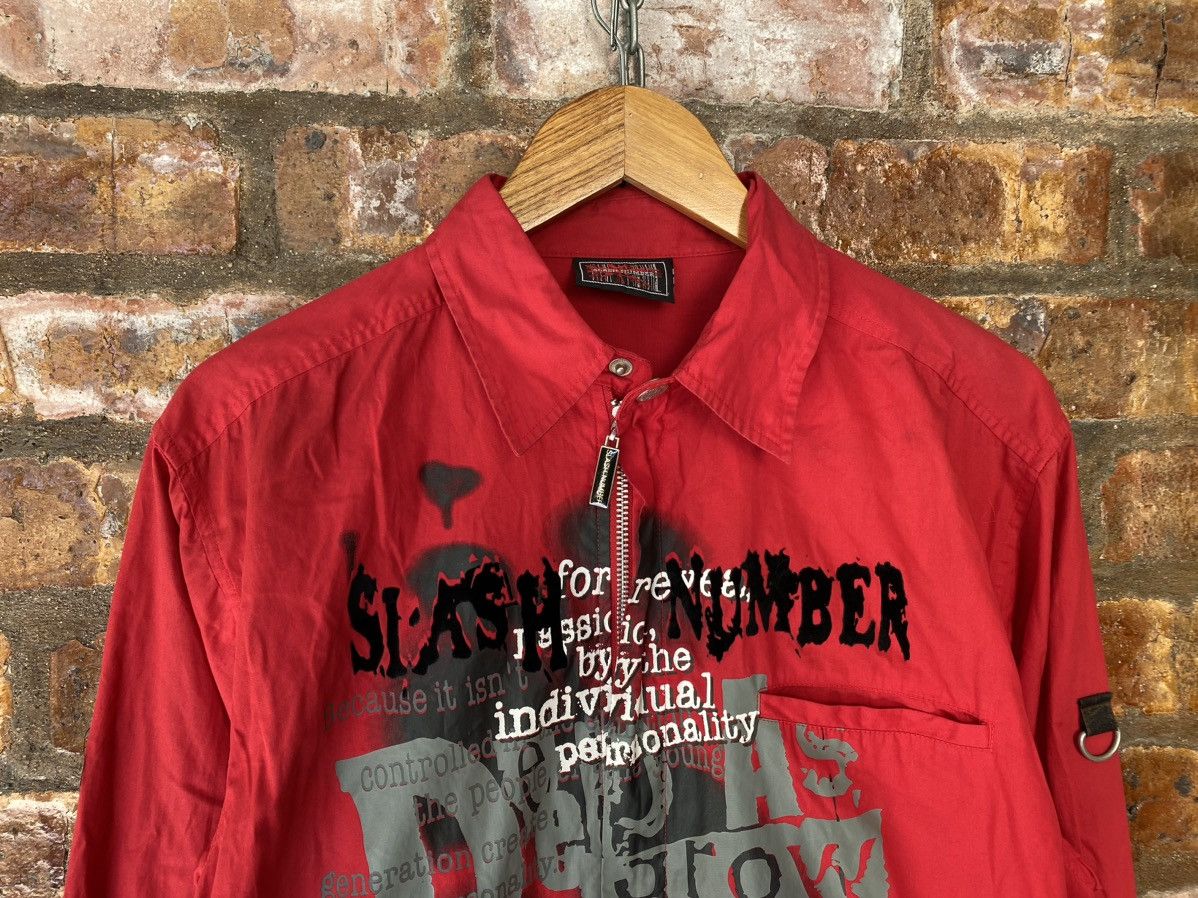 1990s Slash Number Japan Anarchy punk zipper shirt