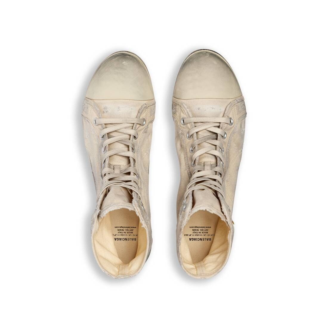 Balenciaga o1tr1nto1025 Paris Ultra Flat High Top Sneakers in Ivory Size US 6 / EU 39 - 5 Thumbnail