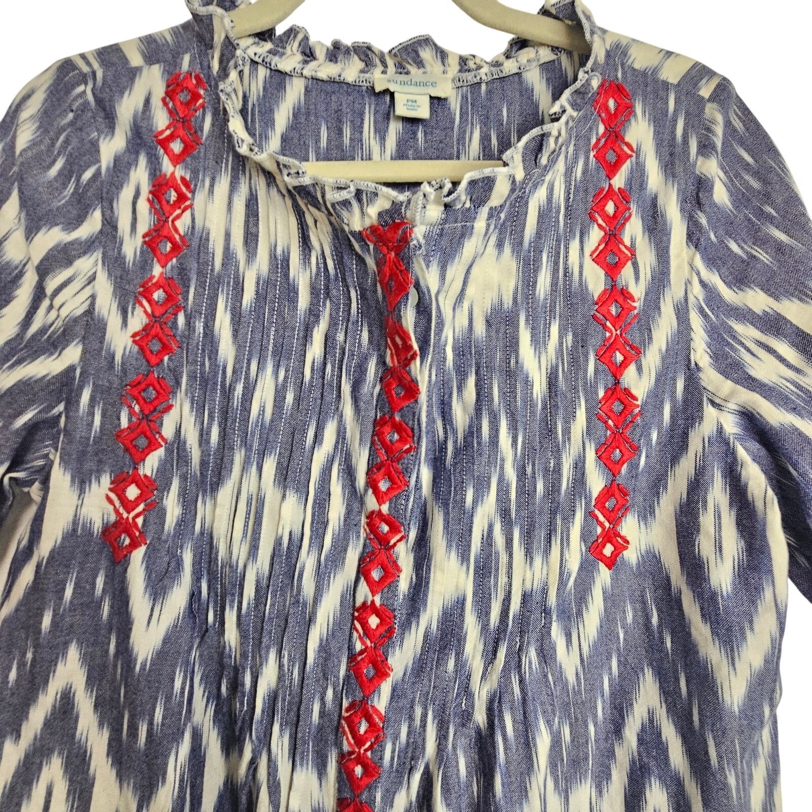 Sundry Sundance Womens Isabel Ikat Shirt Dress Size PM Embroidered Size M / US 6-8 / IT 42-44 - 3 Thumbnail