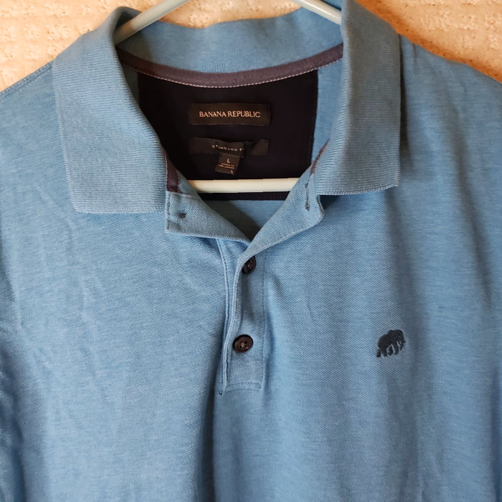 Banana Republic Banana Republic Polo Shirt Men L Blue Short Sleeve Pique Stretch Regular Fit Golf casual Modern Size US L / EU 52-54 / 3 - 3 Thumbnail