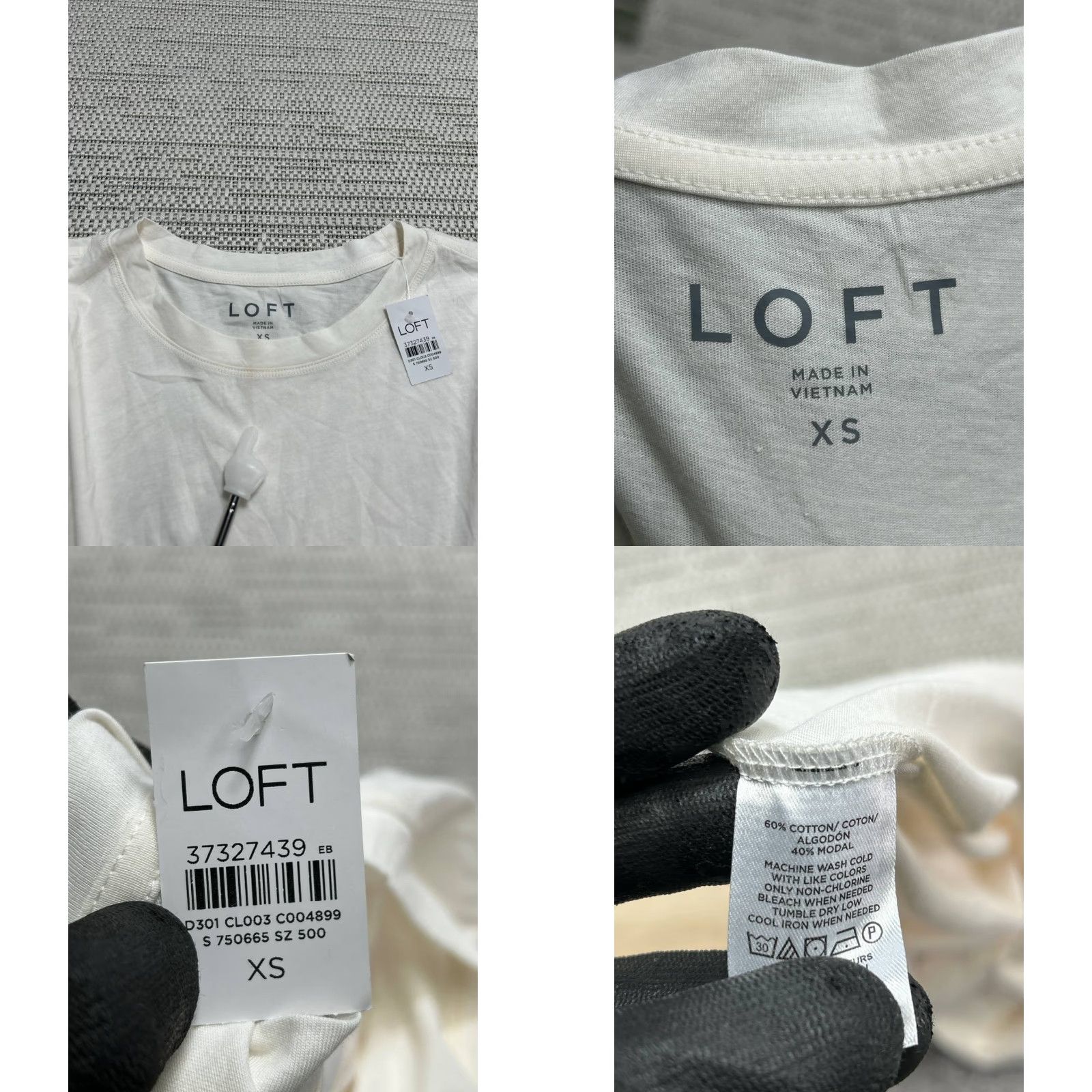 Loft Loft Womens XS White Cotton Classic Fit Shirt Tail Hem Crew Neck Tee Size XS / US 0-2 / IT 36-38 - 8 Thumbnail