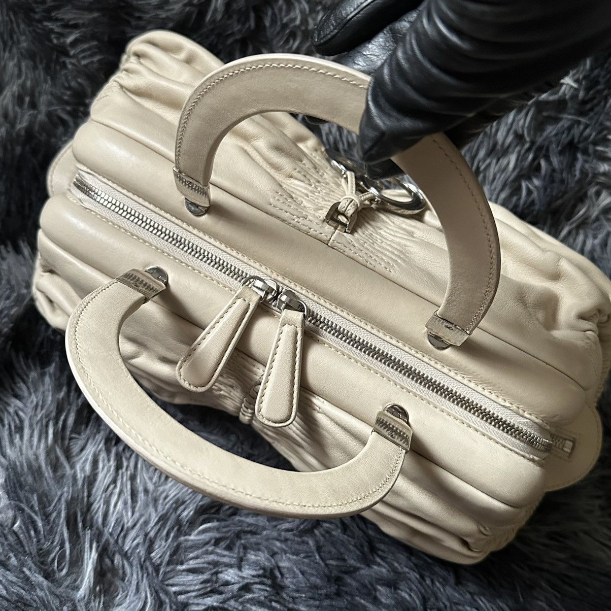 Dior Dior Light Beige Leather Karenina East West Karenina Satchel Size ONE SIZE - 12 Thumbnail