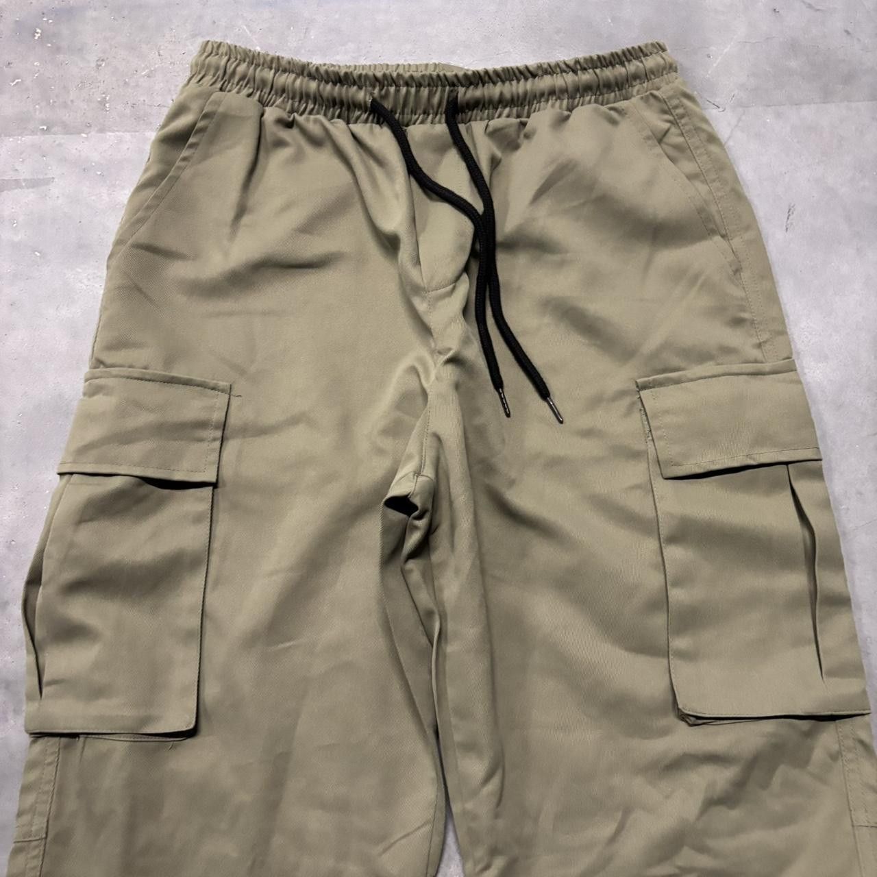 Japanese Brand × Vintage Crazy Vintage Y2K/2000s Streetwear Khaki Cargo Pants w/ Adjustable Waist! Size US 32 / EU 48 - 4 Thumbnail