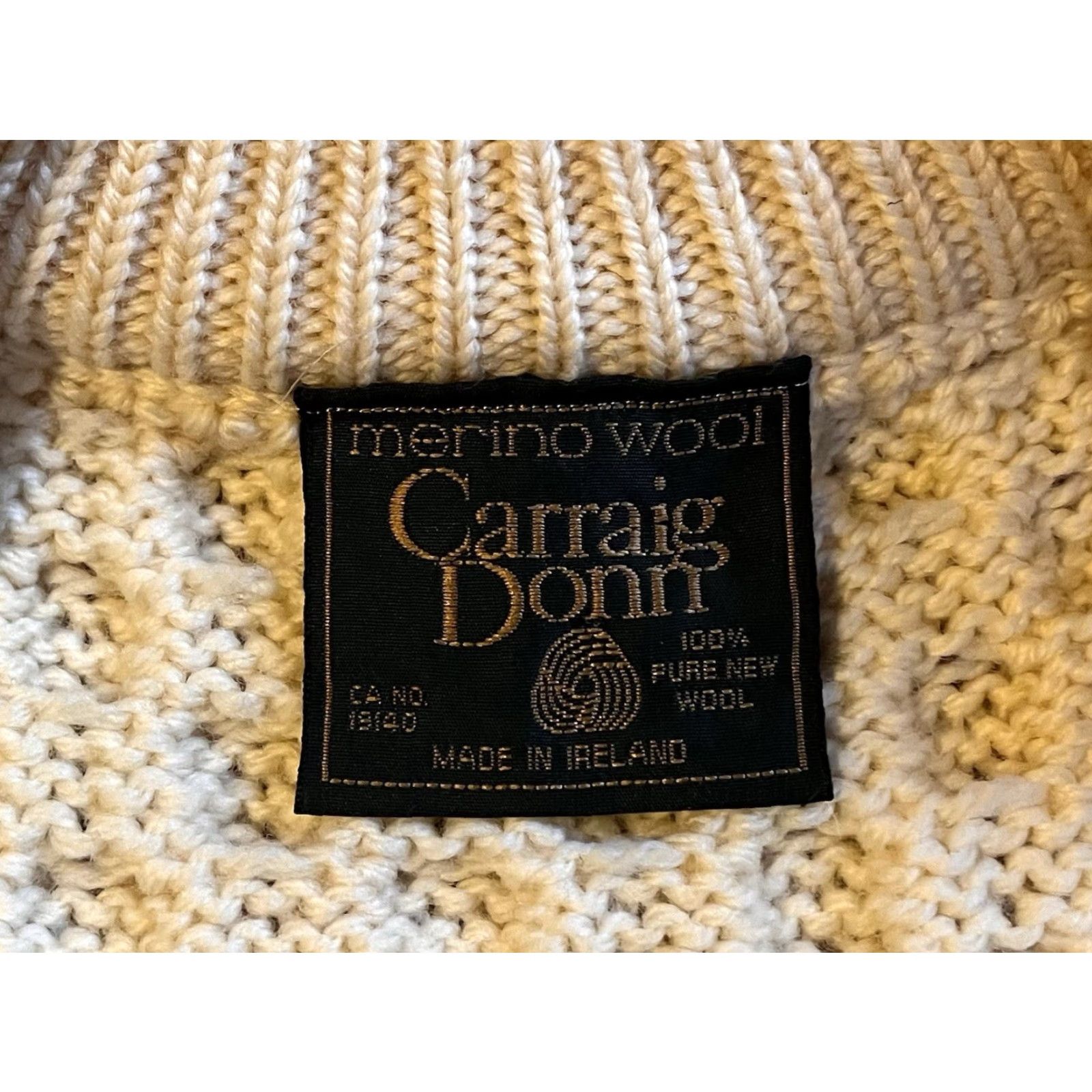 Vintage VINTAGE Carraig Donn Cable Knit Full Zip Cardigan Sweater Women’s XL White Size M / US 6-8 / IT 42-44 - 6 Thumbnail